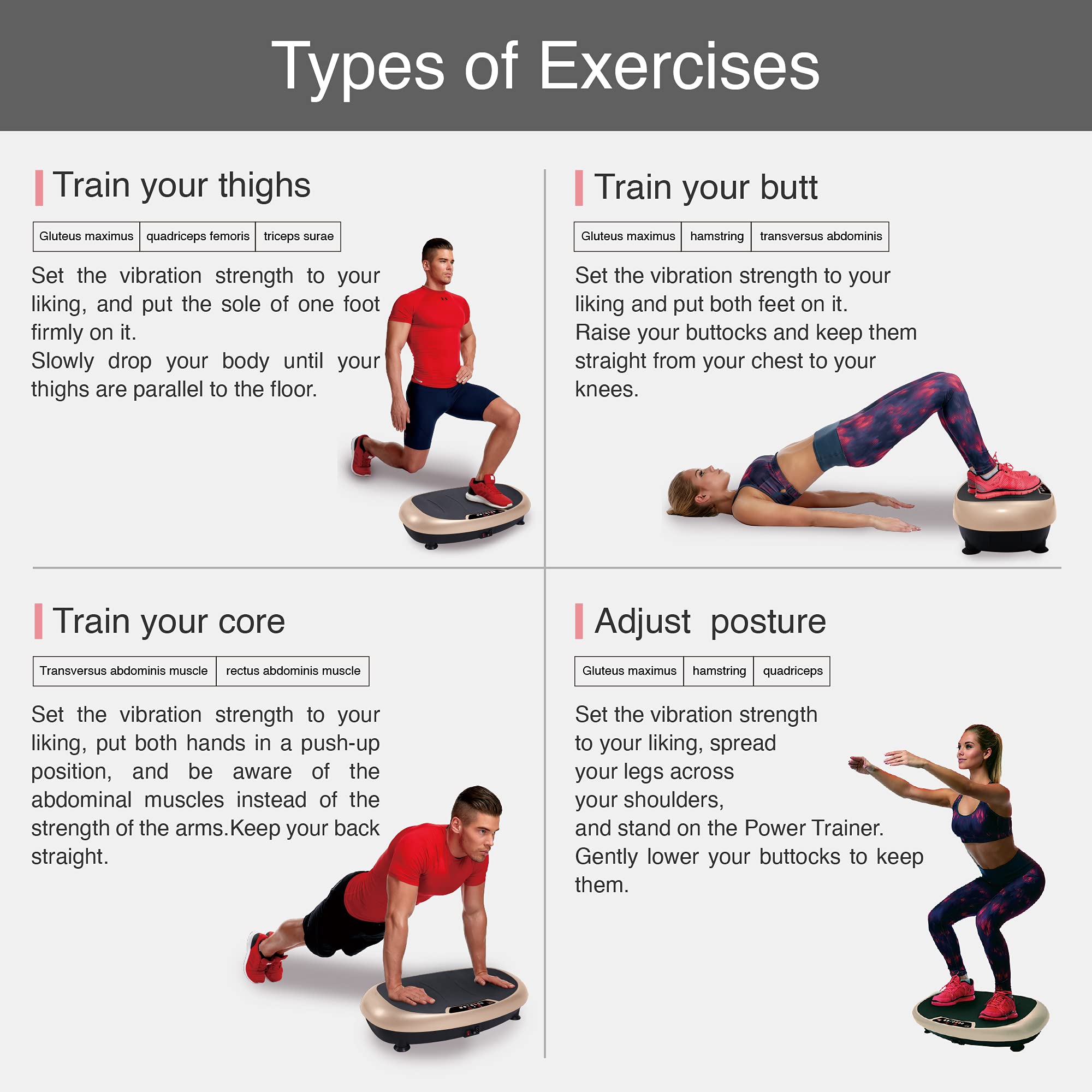 Bodysculpture Vibration Plate Machine for Full Body Workout - Compact Vibration Platform for Home Gym, Weight Loss & Muscle Toning - Perfect for Home Fitness, Physical Therapy & Cellulite Reduction
