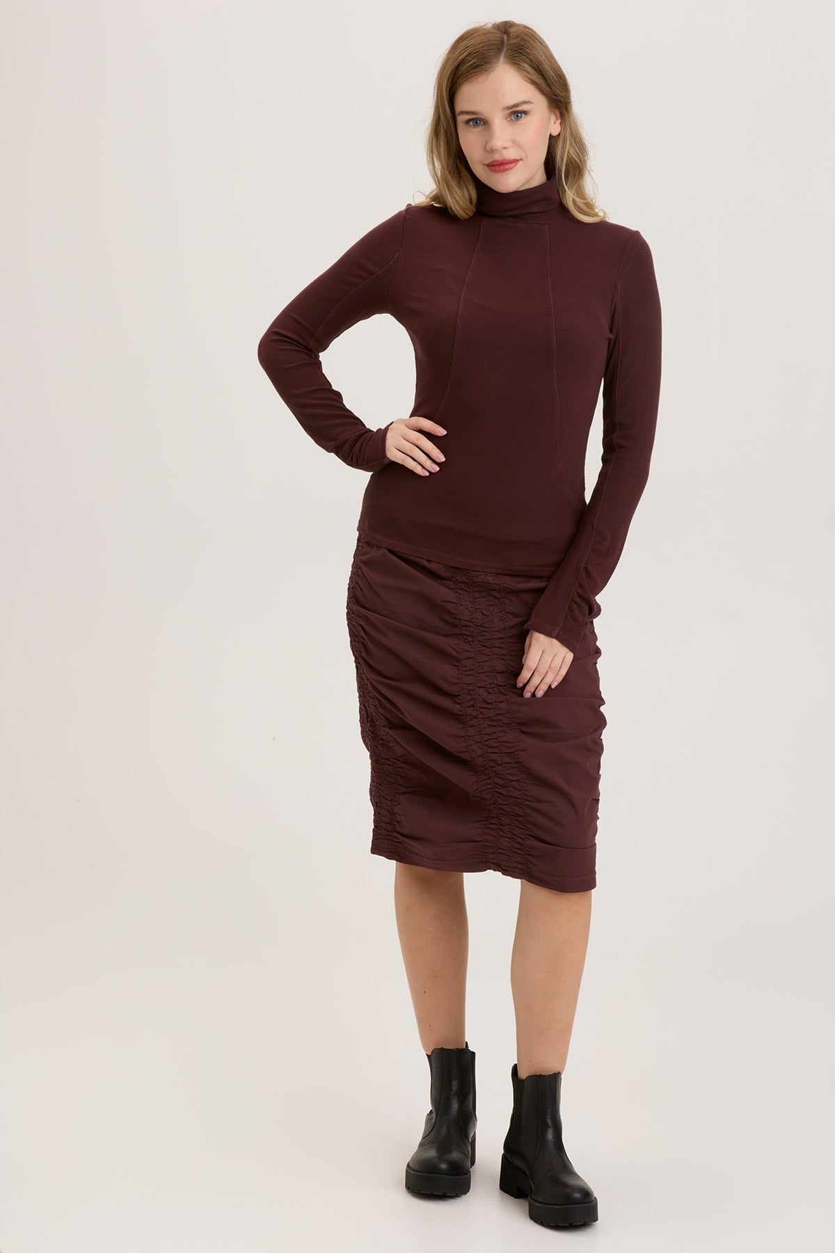 High Waist Midi Tracer Skirt for Women - Stretchy Bodycon Pencil Skirt with Side Slits, Perfect for Office, Party & Date Night Outfits