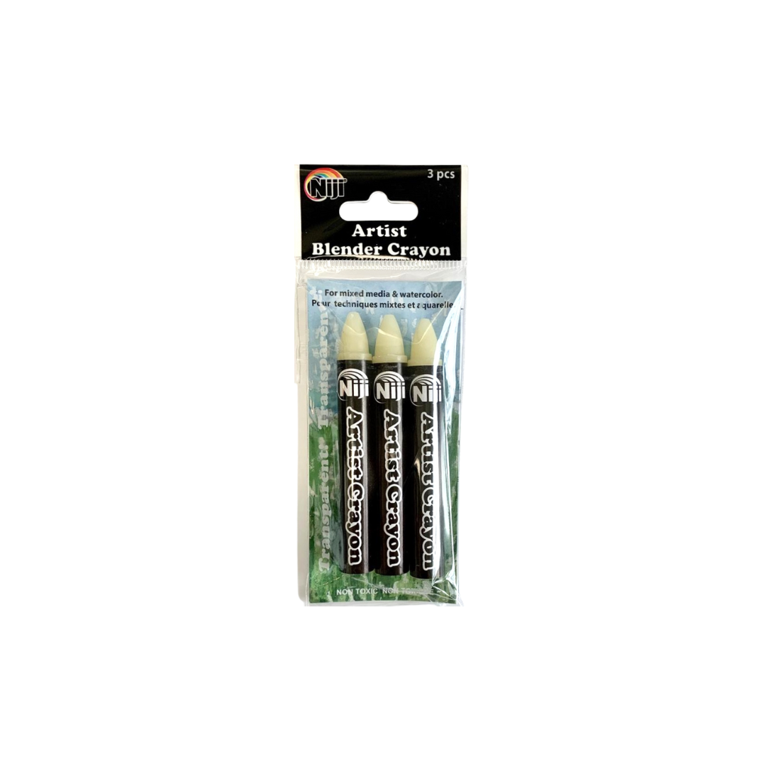 Niji Artist Clear Blender Crayons - 3 Piece Set for Professional Blending & Shading | Ideal for Sketching, Coloring Books & Mixed Media Art Projects
