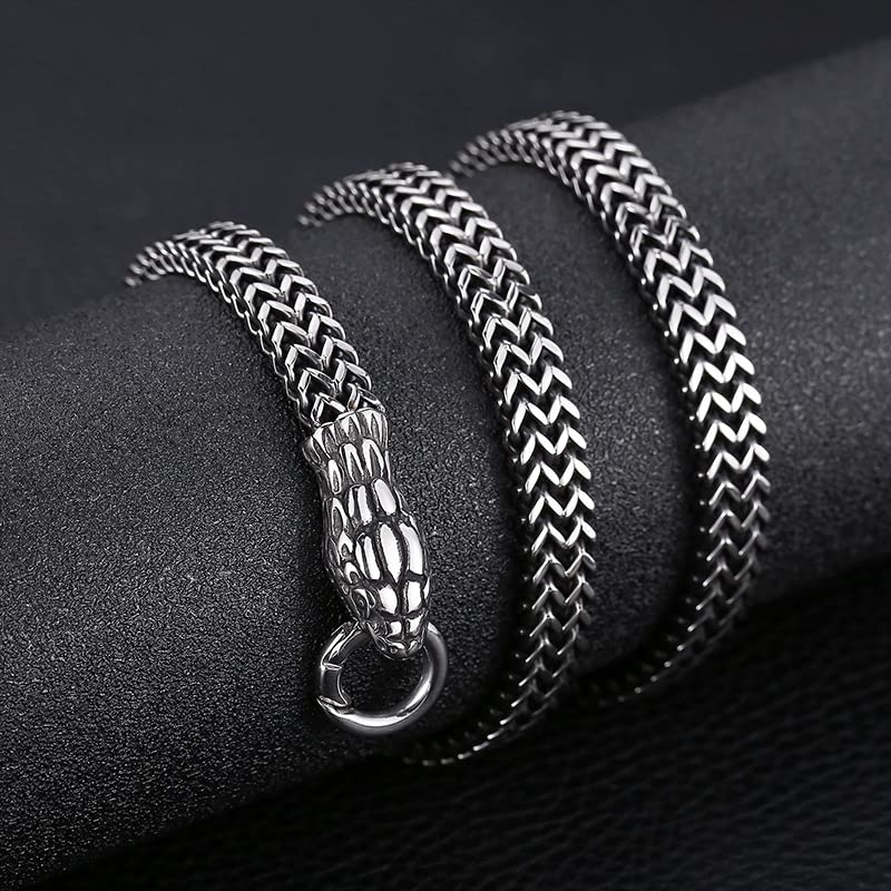 Punk Rock Snake Chain Necklace - Vintage Biker Jewelry for Men & Women - Hiphop & Gothic Style