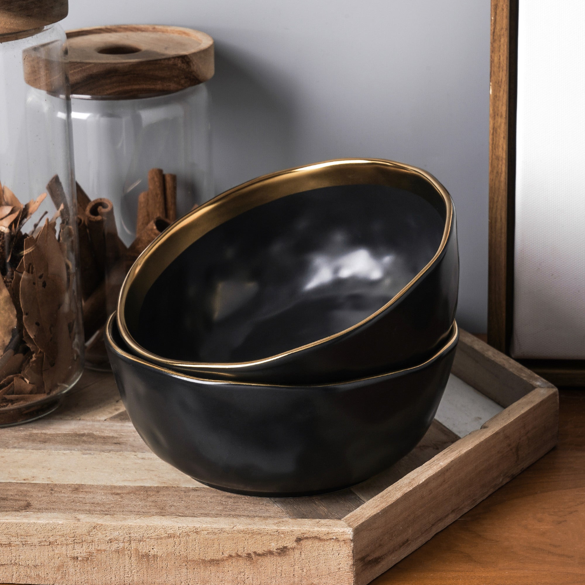 Premium Black Florian Porcelain Bowl - Elegant Dining & Serving Dish for Soup, Salad, Dessert & Home Decor