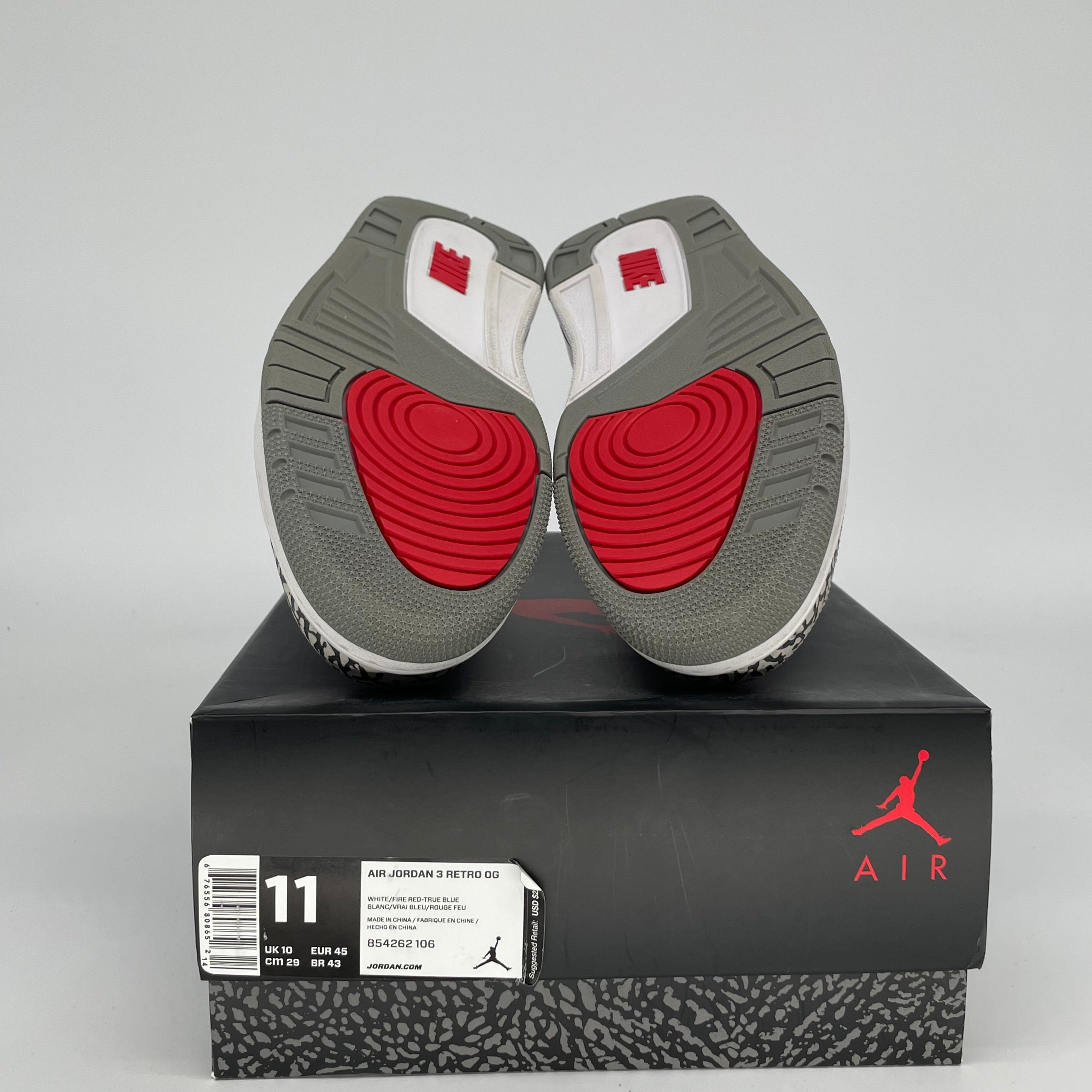 Original Air Jordan 3 Retro 'True Blue' Men's Basketball Shoes - Size 11 (854262-106) - Perfect for Streetwear, Sneaker Collecting & Casual Sports Fashion