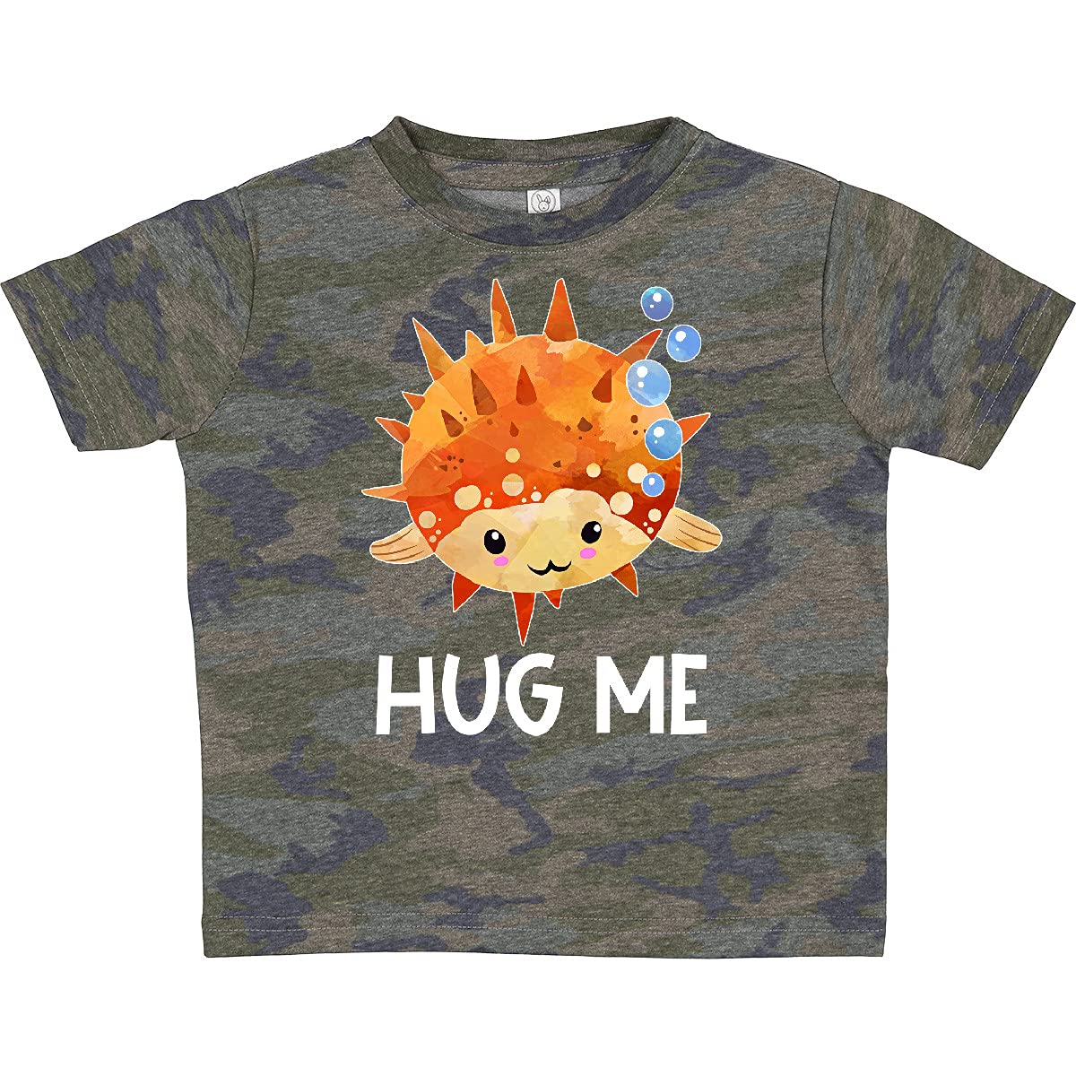 Inktastic Hug Me Cute Pufferfish with Bubbles Toddler T-Shirt - Soft Cotton Kids Tee for Boys & Girls - Perfect for Playdates, Beach Trips & Family Photos