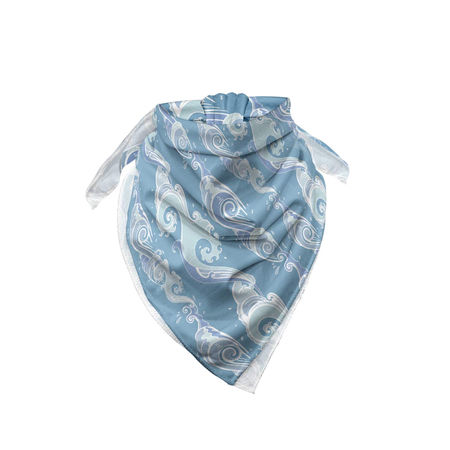 Ambesonne Nautical Bandana - Sea Waves Ocean Splashes Print - Unisex Head Scarf & Neck Tie for Men Women - Perfect for Beach, Boating, Fishing & Outdoor Adventures