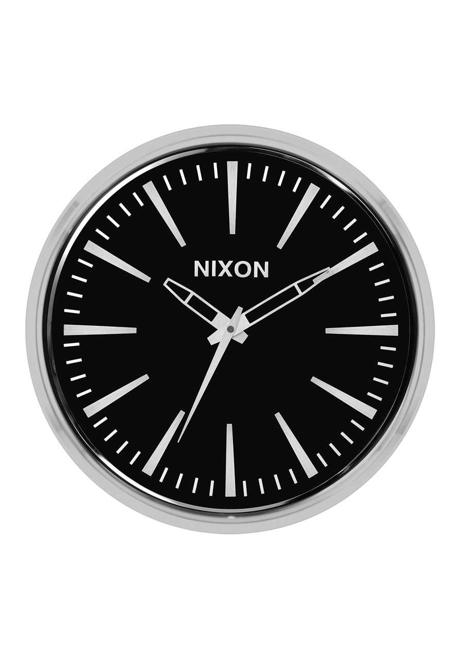 Sentry Wall Clock - Large Modern Black Silent Non-Ticking Battery Operated Clock for Home, Office, and Classroom Decor