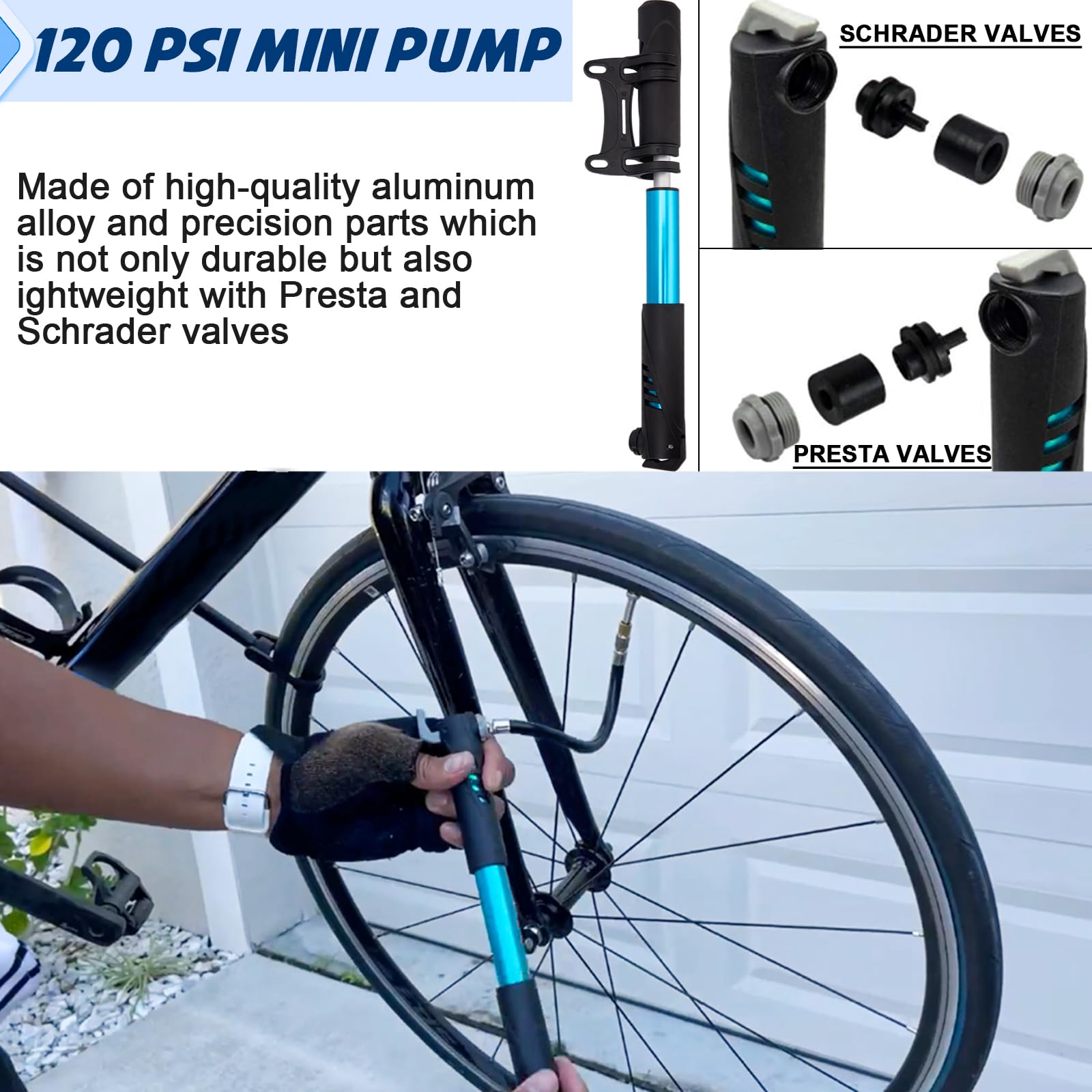 16-in-1 Portable Bike Repair Tool Kit with Tire Patch Kit, 120 PSI Mini Pump & Tyre Levers - Complete Bicycle Maintenance Set for Mountain & Road Bikes - Perfect for On-the-Go Repairs & Emergency Cycling Fixes