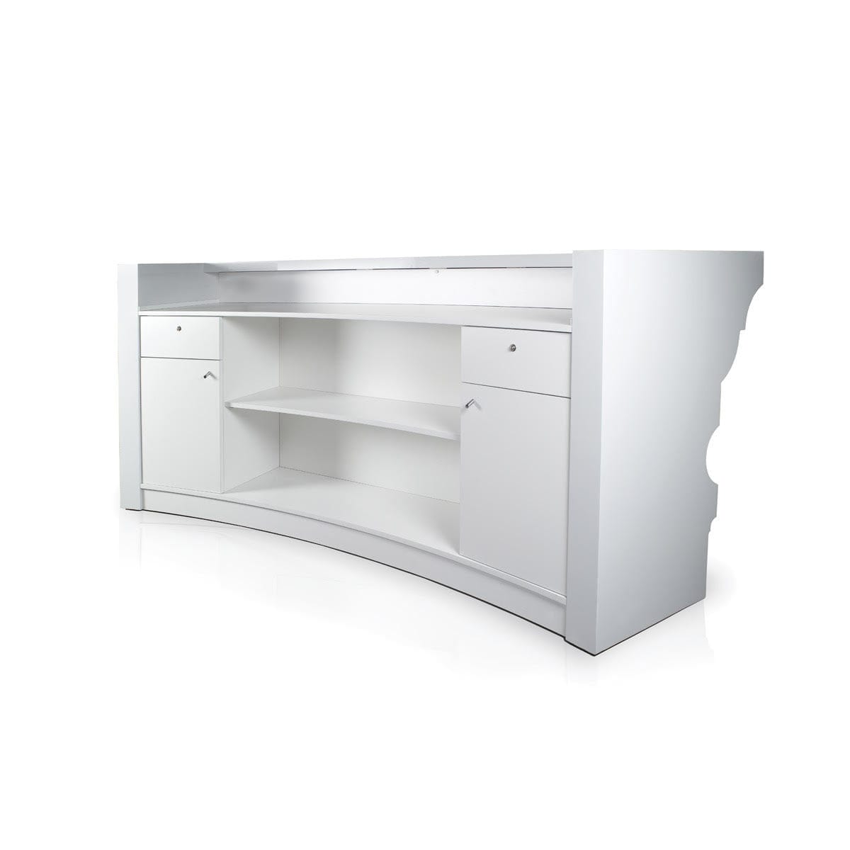 Alzira Curved Salon Reception Desk - Modern Beauty Salon Furniture for Spa & Hair Salon Reception Area - Perfect for Salon Waiting Room & Front Desk