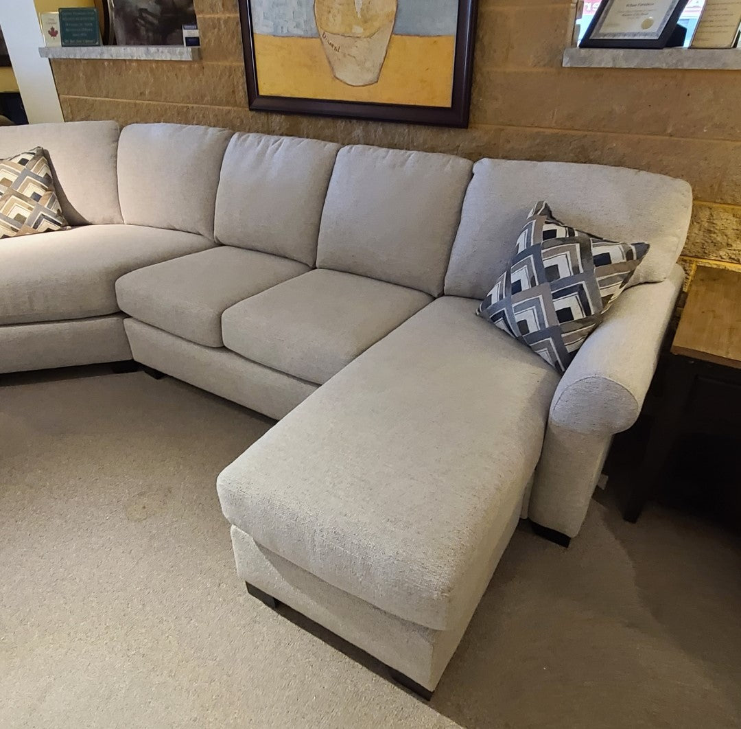 Modern Round Arm Sectional Sofa Set - Comfortable Fabric Upholstered Living Room Furniture for Small Spaces - Perfect for Apartments, Condos, and Cozy Family Gatherings