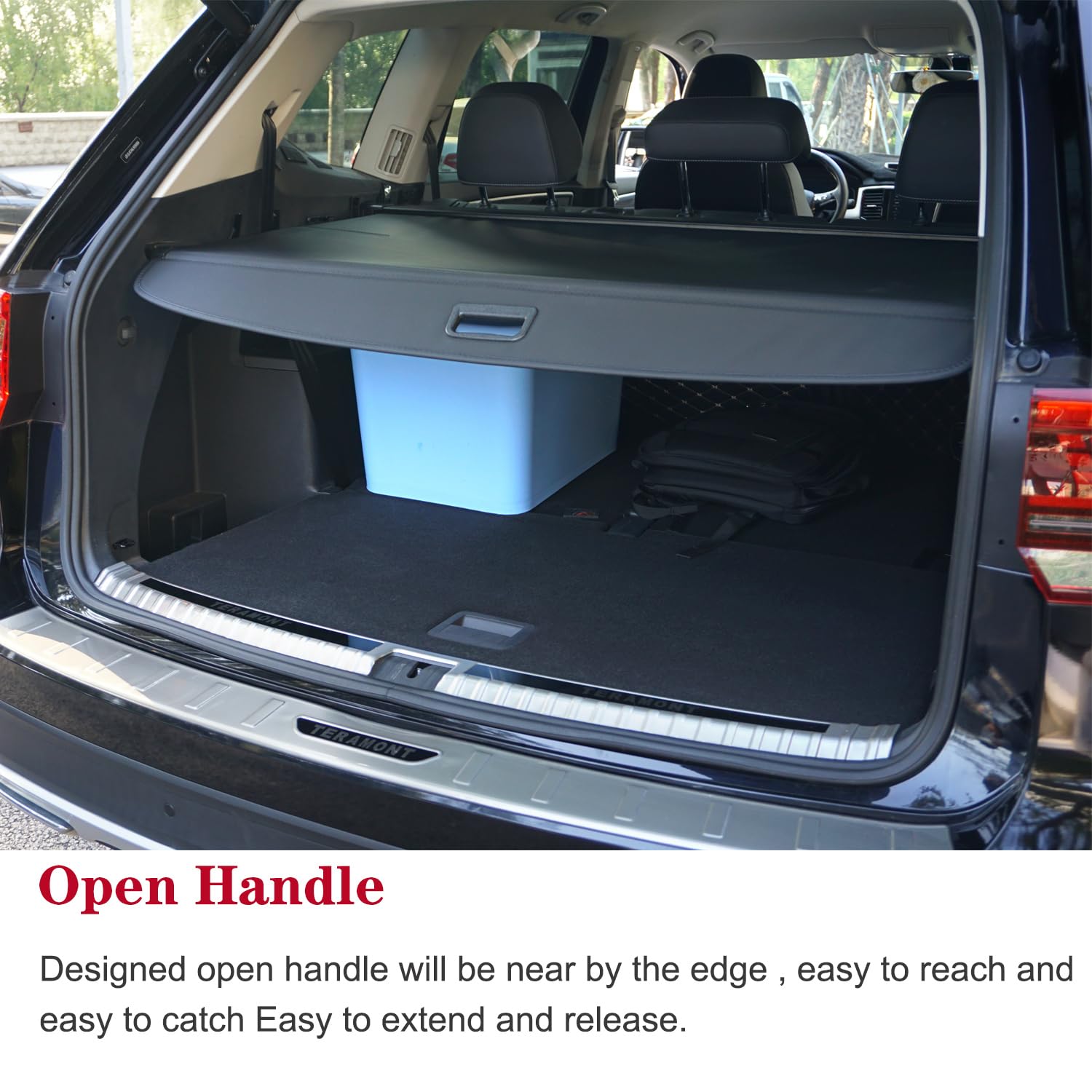 Vesul Retractable Rear Trunk Cargo Cover for VW Atlas 2018-2025 | Security Shade & Privacy Screen | Anti-Peeping Luggage Protector with Bonus Canvas Cover (Excludes Cross Sport Models) | Perfect for Road Trips, Grocery Hauling & Secure Storage