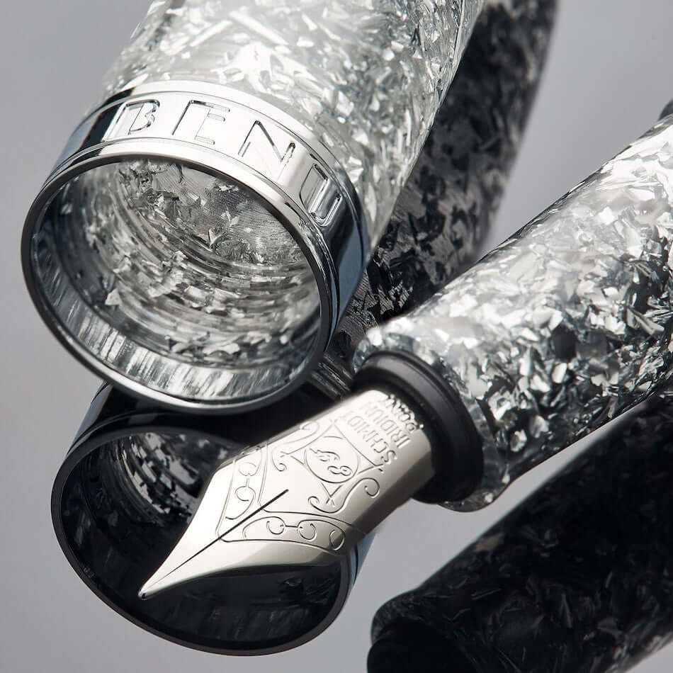 Benu Minima Fountain Pen - Premium Baikal Ice Blue Ink, Elegant Writing Instrument for Calligraphy, Journaling & Office Use