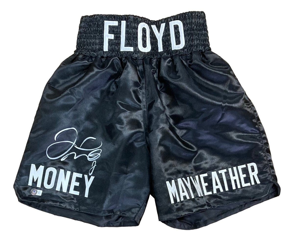 Floyd Mayweather Jr Signed Custom Black Money Mayweather Boxing Shorts - Authentic Collectible Memorabilia for Boxing Fans & Sports Collectors - Perfect for Display, Gifts, and Sports Enthusiasts