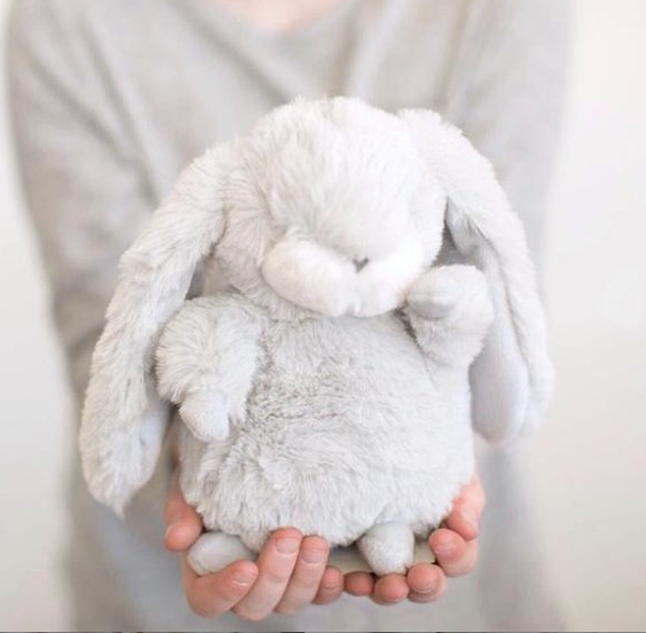 Tiny Nibble 8 Bunny Gray Plush Toy - Soft Stuffed Animal for Kids' Bedroom Decor, Nursery Gift & Cuddling Companion
