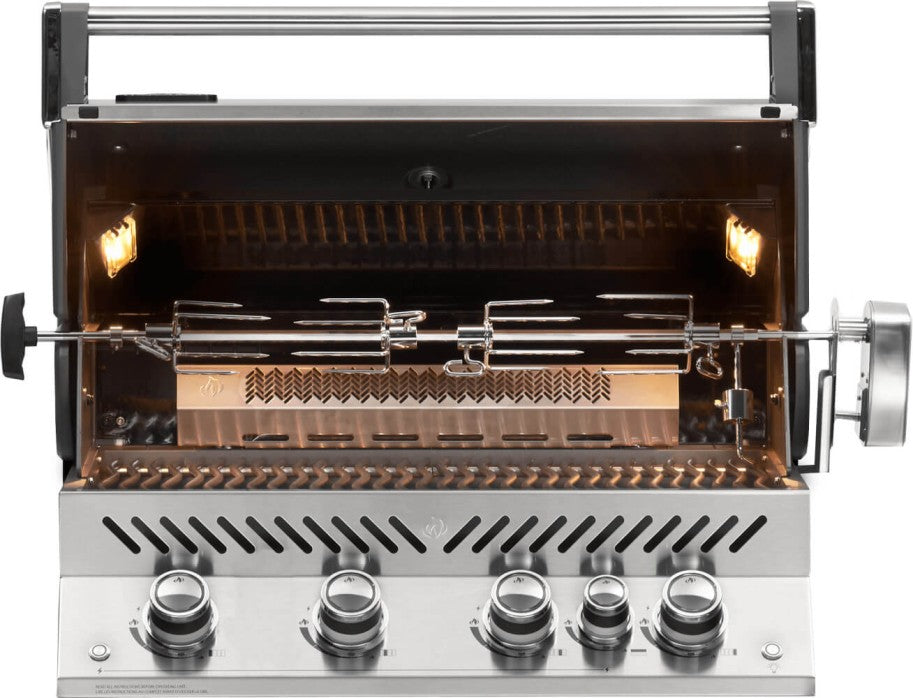 Napoleon Prestige Pro 500 RB Built-In Gas Grill - Premium Stainless Steel Outdoor BBQ Grill for Patio, Backyard, and Deck Cooking
