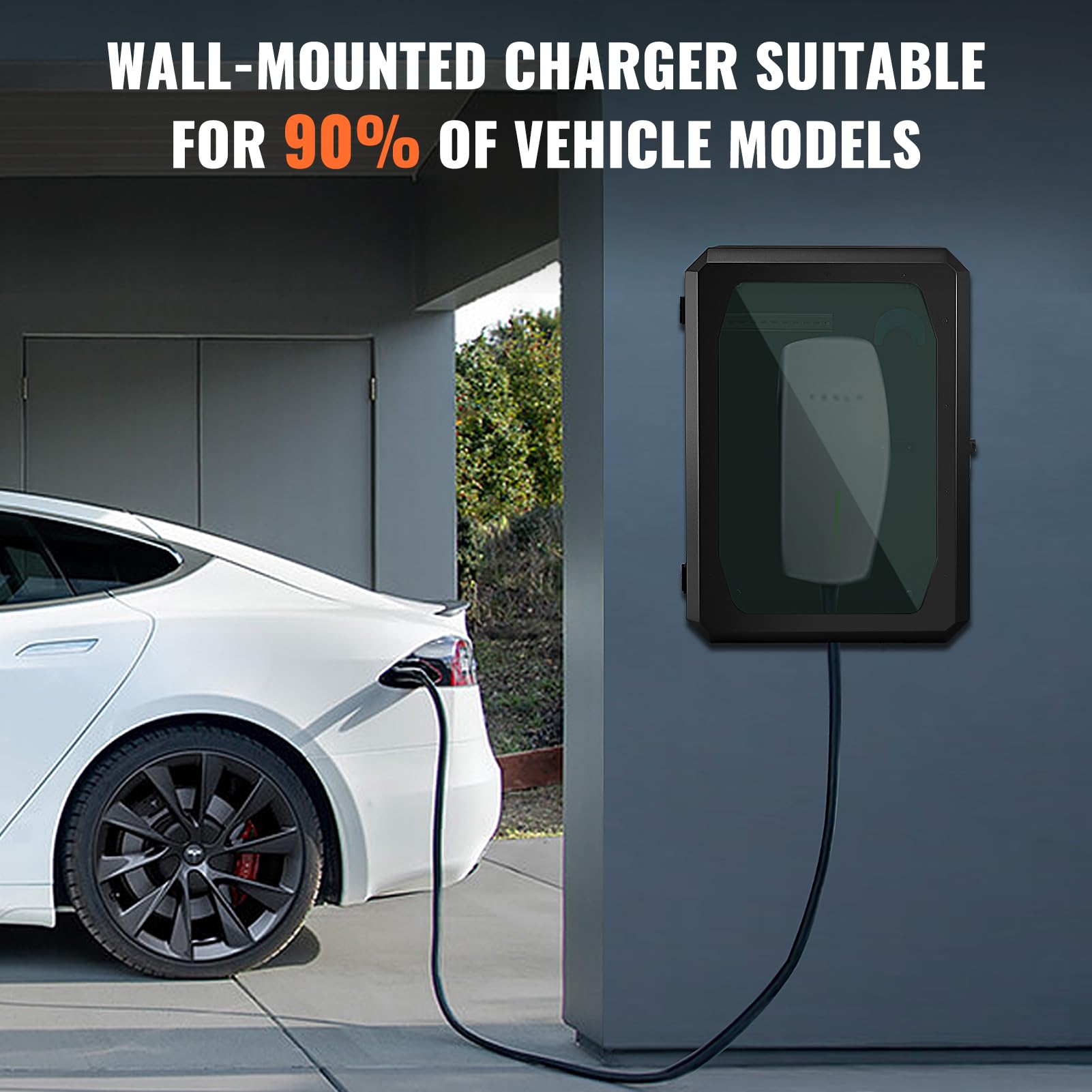 Tesla Wall Connector Charging Station Box - Indoor/Outdoor Waterproof & Dustproof EV Charger Organizer with Combination Lock & Keylock - Perfect for Home Garage, Driveway & Outdoor Charging Protection
