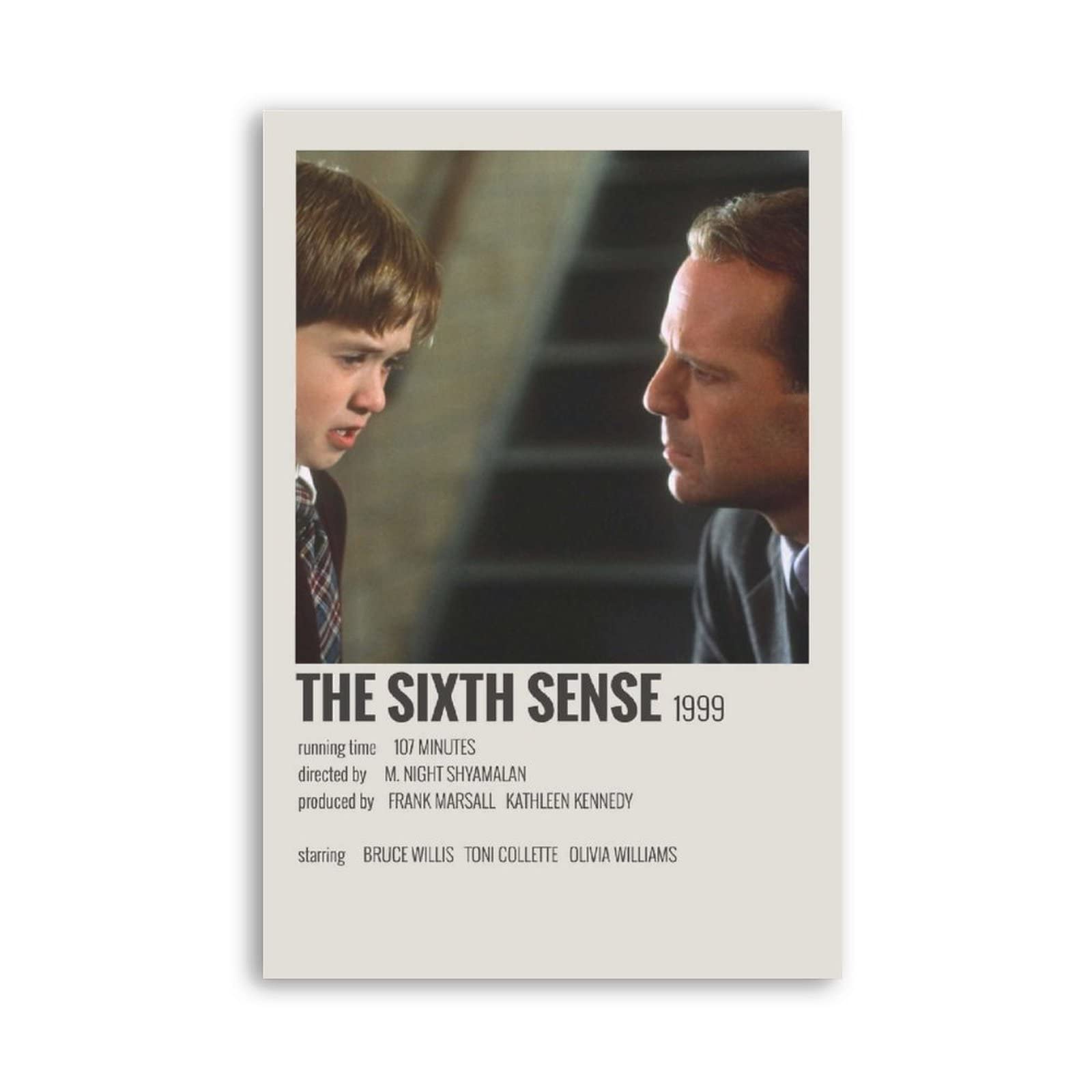 90s Minimalist Movie Posters - The Sixth Sense Canvas Wall Art Print (12x18inch/30x45cm) Unframed - Vintage Room Decor for Living Room, Bedroom & Office Aesthetic