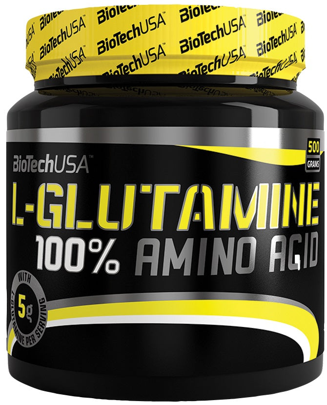 BioTechUSA 100% Pure L-Glutamine Powder - Unflavored 500g for Muscle Recovery & Immune Support | Post-Workout Supplement for Athletes & Fitness Enthusiasts