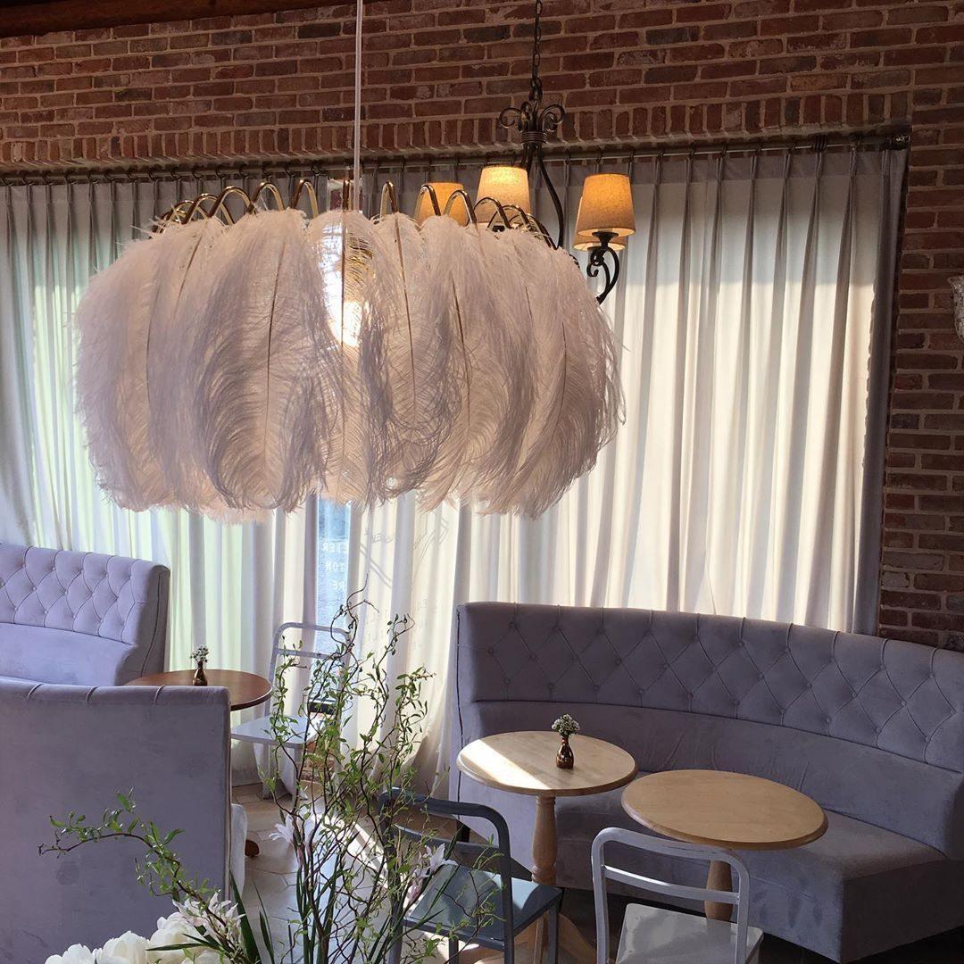 Feather Pendant Lamp - Handmade Bohemian Style Ceiling Light Fixture for Living Room, Bedroom, Dining Room & Kitchen Decor
