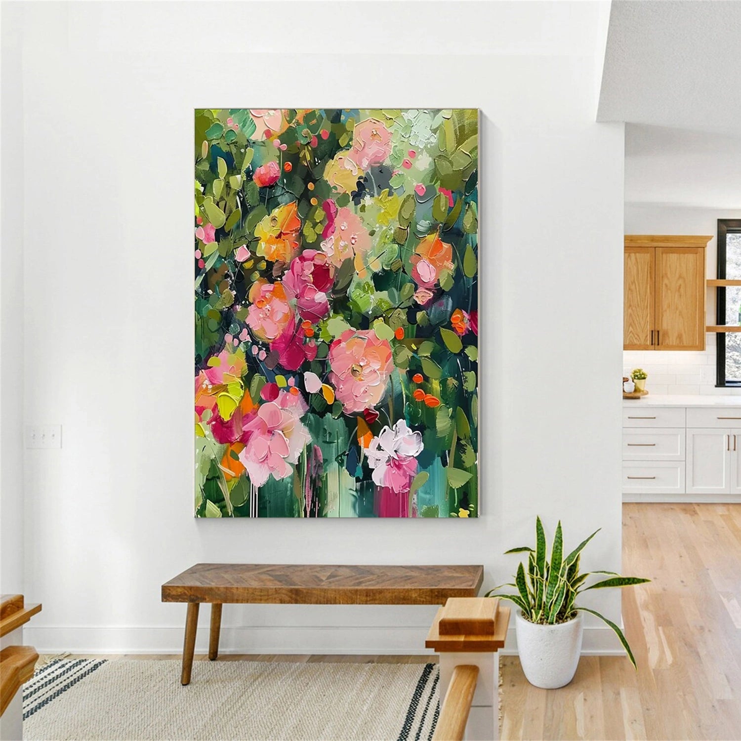 Flower and Tree Painting #FT184 - Handmade Canvas Wall Art for Home Decor, Living Room, Bedroom & Office