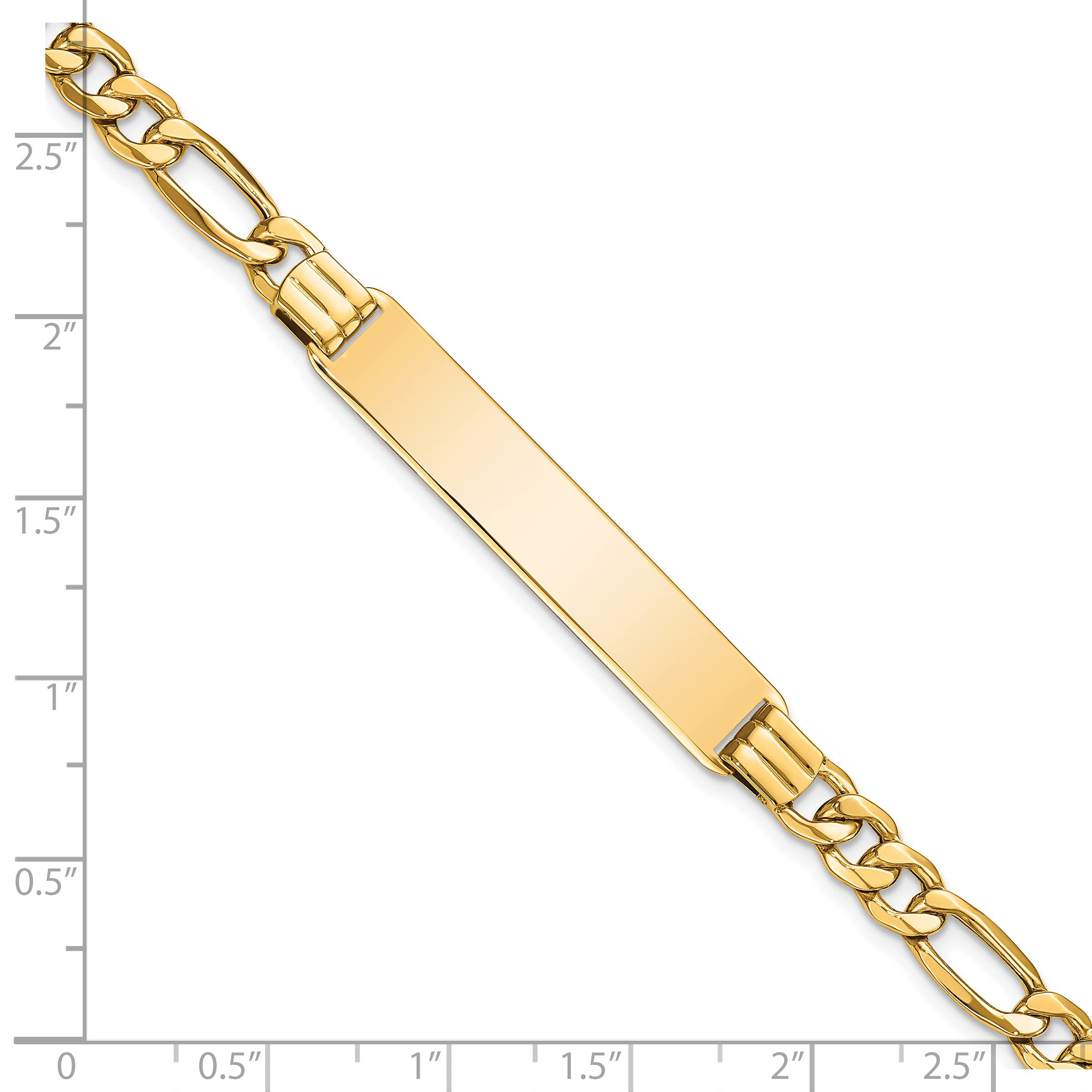 14K Yellow Gold Figaro Link Chain Bracelet & Anklet - 7