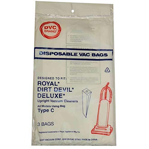 DVC Royal Dirt Devil Type C Vacuum Cleaner Bags - 36 Pack | Made in USA | Compatible with Dirt Devil Vacuums | Perfect for Home Cleaning & Pet Hair Removal