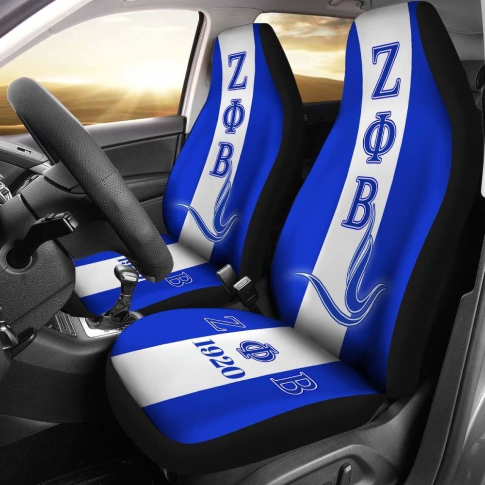 Premium African Print Car Seat Cover - Zeta Phi Beta Dove Symbol Design 105905 - Stylish & Durable for Cars, SUVs, and Trucks