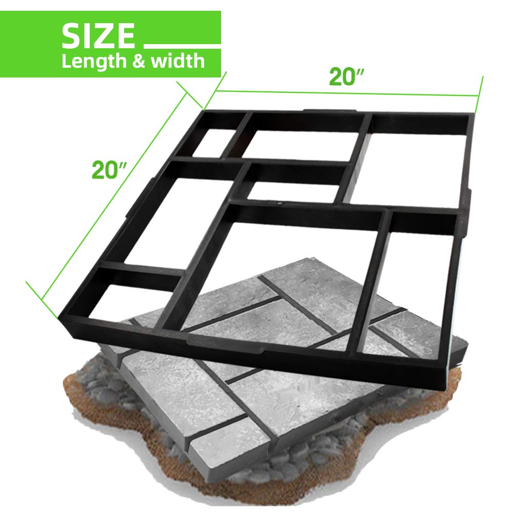 20x20x1.8 Inch Large Reusable Concrete Path Maker Mold - DIY Stepping Stone Paver for Lawn, Patio, Yard & Garden Walkway (8-Grid Design) | Perfect for Creating Beautiful Garden Paths and Outdoor Landscaping
