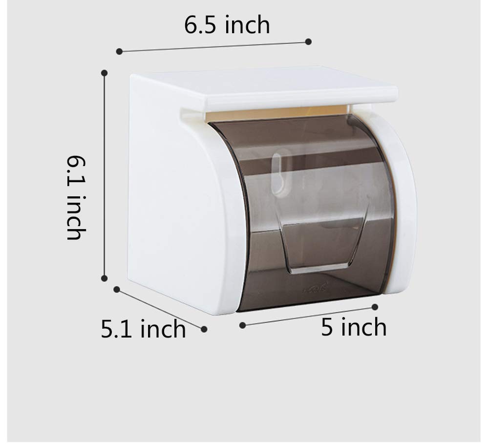 Waterproof No-Drill Toilet Paper Holder - Wall Mount Bathroom Tissue Roll Cover, Pet-Proof & Rust-Resistant for Home, RV, Boat (Gray) - Perfect for Bathrooms, Kitchens, Laundry Rooms & Outdoor Use