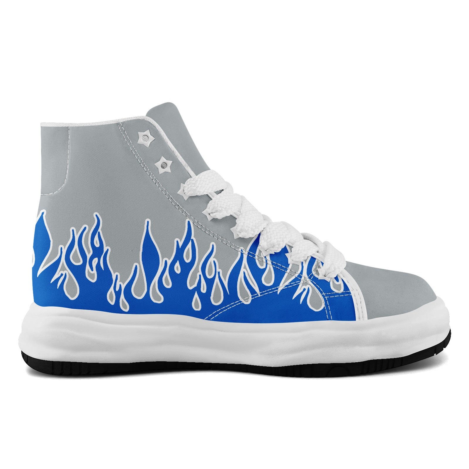 Custom Gray Blue Detroit Firesoul Shoes - Personalized Sneakers for Men & Women | Comfortable Walking & Casual Wear | Size 11 (FN039 D020272) | Perfect for Street Style & Urban Fashion