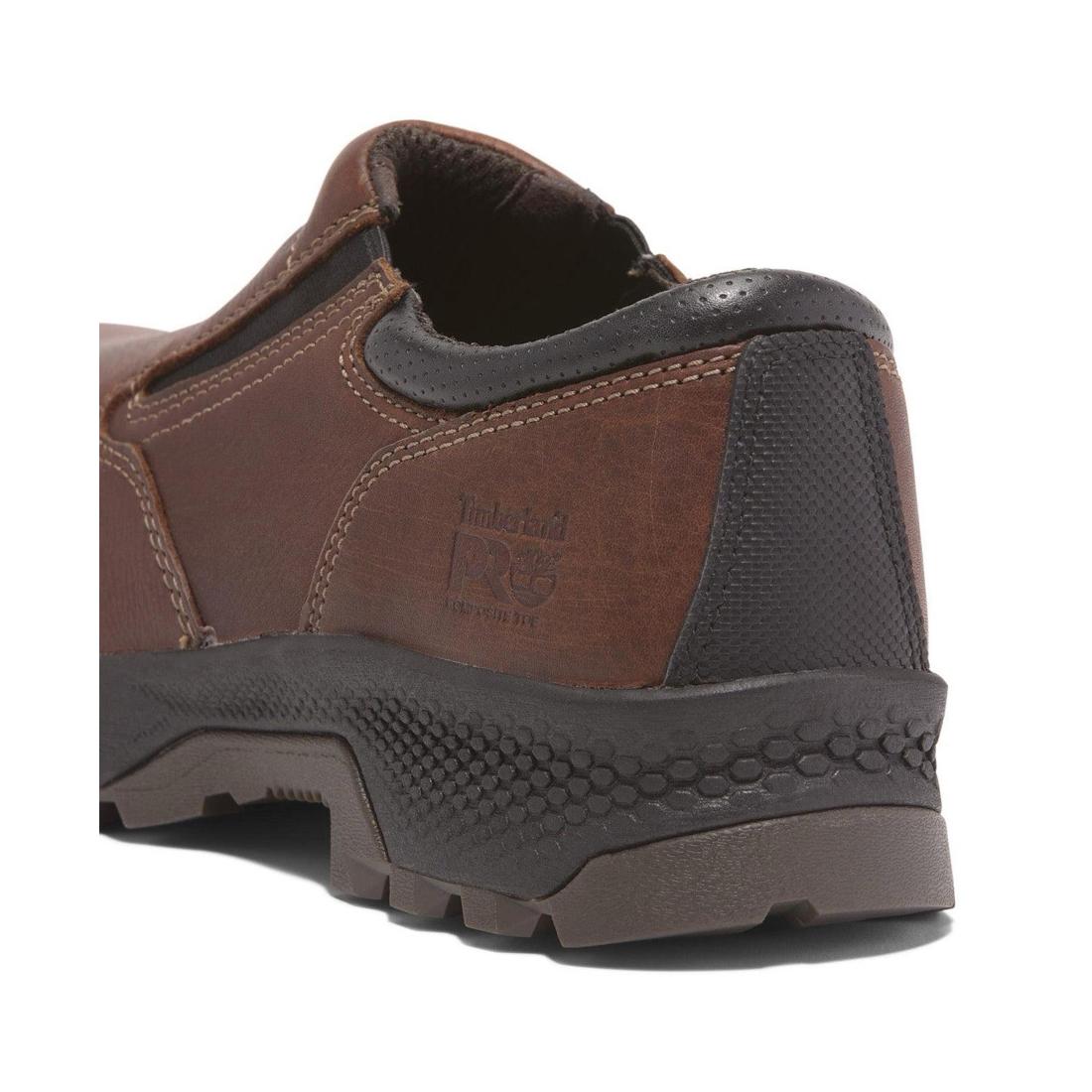 Titan EV Composite Toe Slip-On Work Boots - Brown Safety Shoes for Men | Comfortable & Lightweight for Construction, Warehouse & Industrial Work