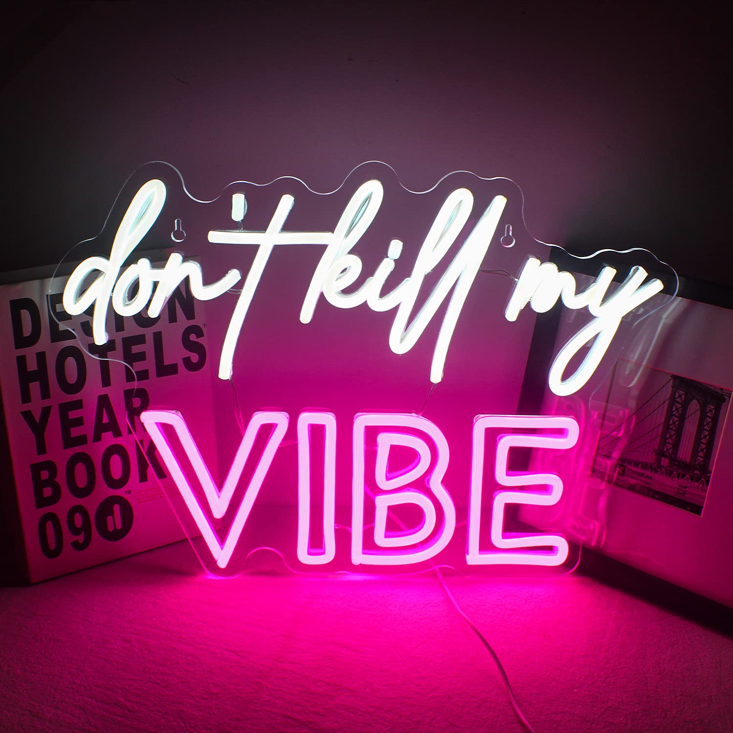 Don't Kill Me Vibe Neon Sign - LED Wall Decor for Bedroom, Bar & Party | Custom Neon Lights for Home, Restaurant & Pub Nightlife | Perfect for Birthday Decorations & Room Aesthetic Lighting