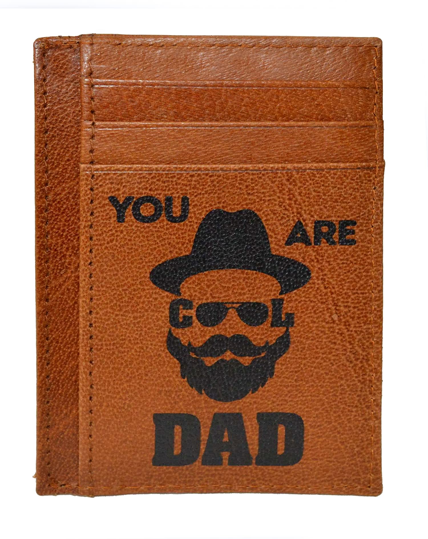 Genuine Leather Slim Credit Card Holder Wallet with ID Window - RFID Blocking, Minimalist Design - Perfect Gift for Dad, Men, Husband - Ideal for Travel, Business, and Everyday Use