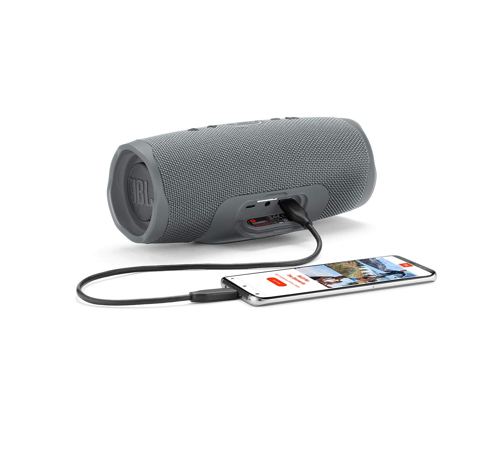 JBL Charge 4 Waterproof Portable Bluetooth Speaker with 20-Hour Playtime - Wireless Outdoor Speaker for Pool, Beach, Camping & Travel - Gray