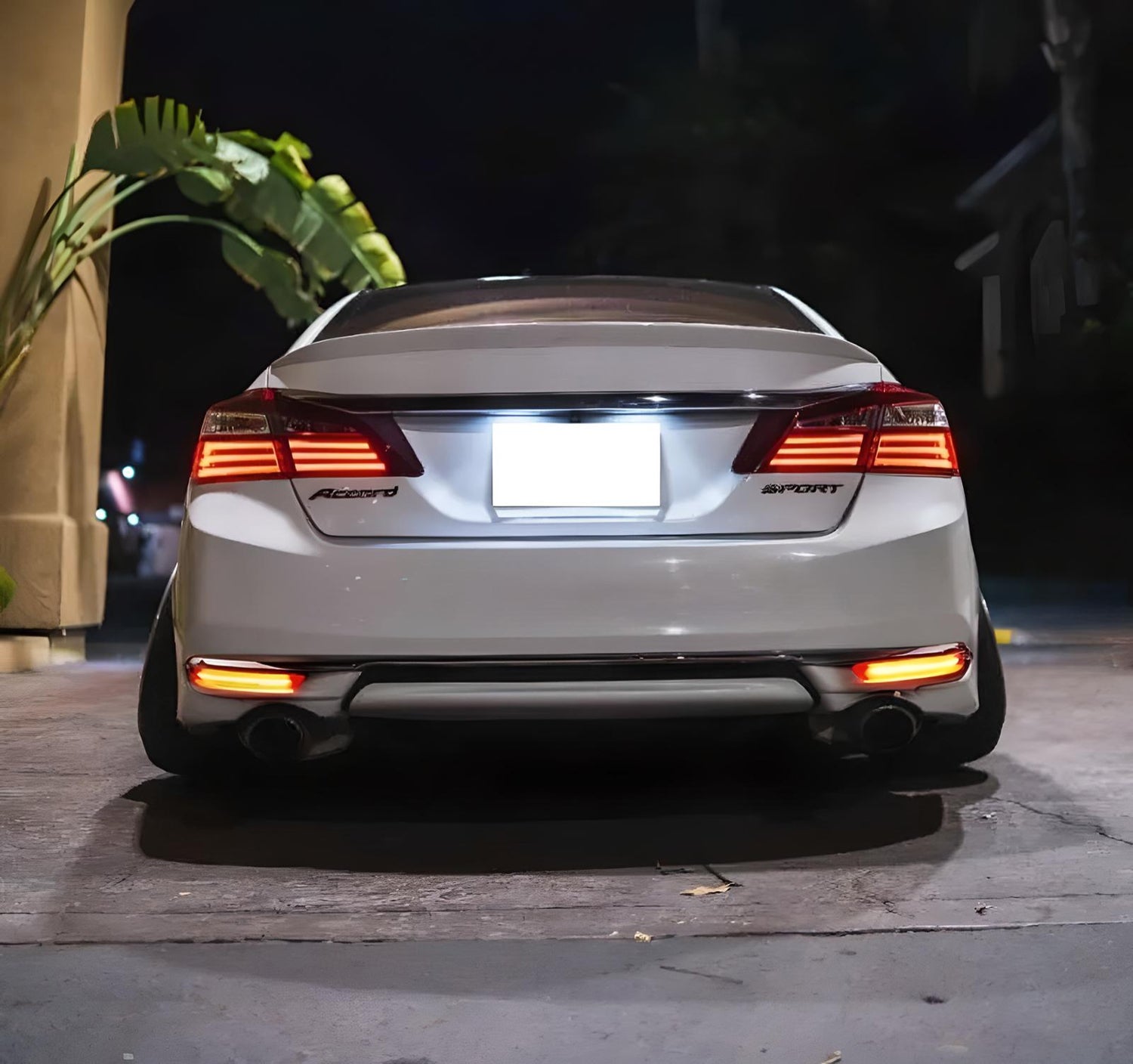 LED Tail Lights Brake Lights Sequential Turn Signals Bumper Reflectors for 2016-2017 Honda Accord 4 Door - Enhanced Safety & Style for Night Driving & Car Customization
