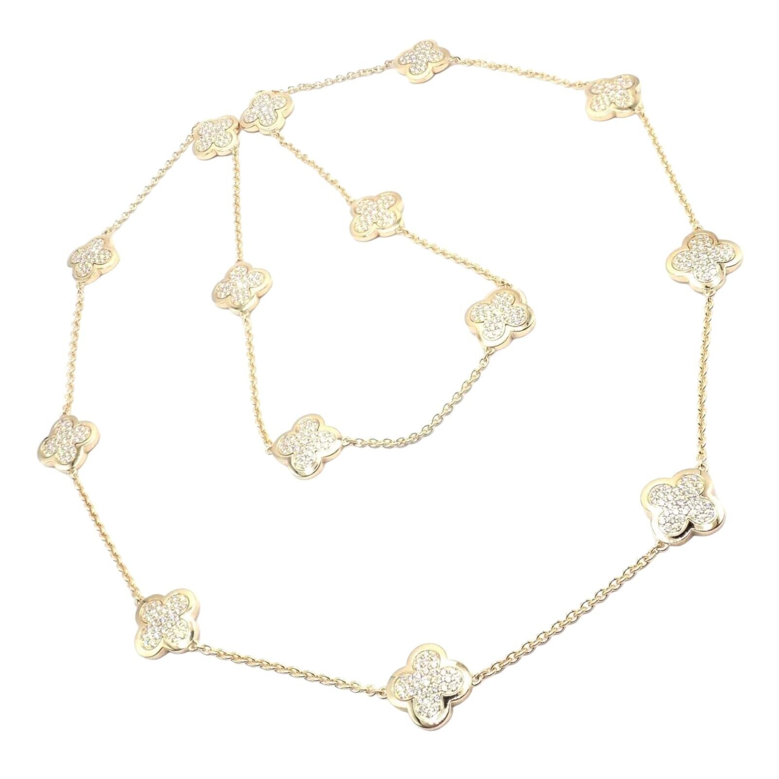 Authentic Van Cleef & Arpels 18k Yellow Gold Diamond Pure Alhambra Long Necklace - Luxury Jewelry for Women, Perfect for Weddings, Parties & Special Occasions