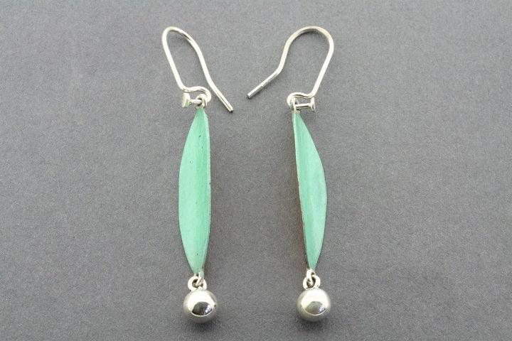 Leaf & Ball Earrings - Handmade Copper Patina & Sterling Silver Dangle Earrings for Women, Boho Chic Jewelry for Everyday Wear & Special Occasions