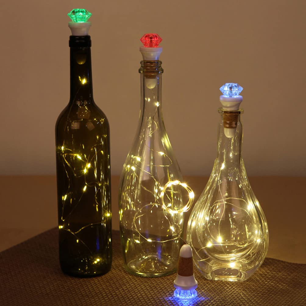 Lurrose 2PCS Wine Bottle Lights - LED Cork Lights for Liquor Bottles, Warm White Fairy String Lights, Bottle Stopper Atmosphere Lamp - Perfect for Christmas, Holiday Party, Home Decoration & DIY Wedding Centerpieces