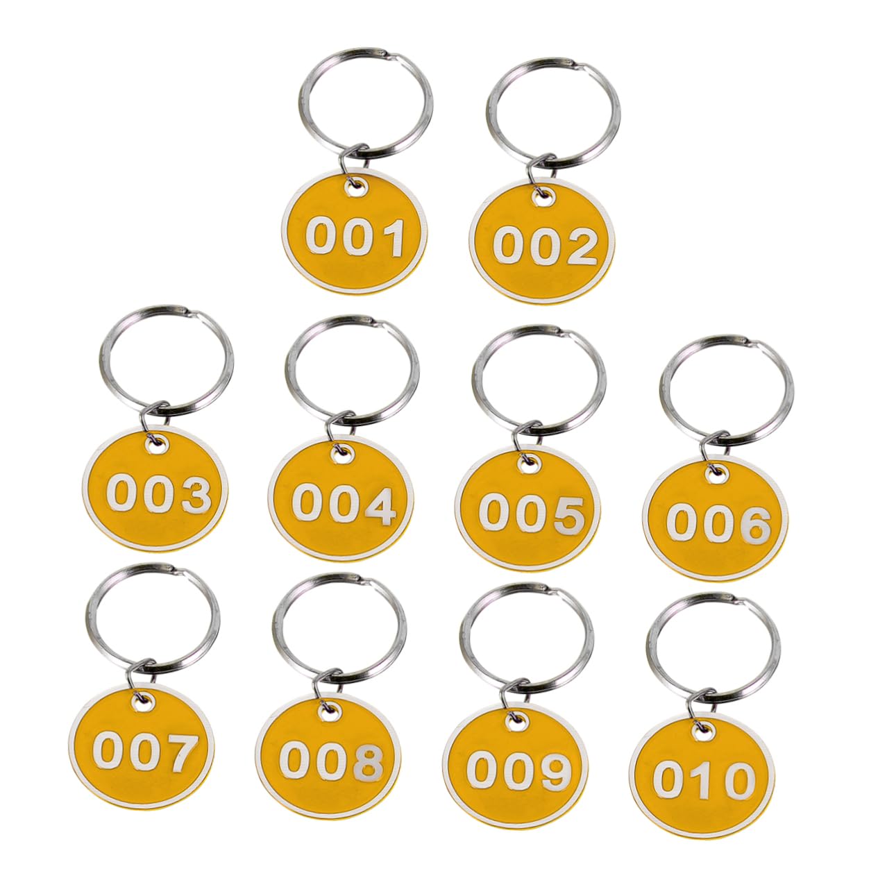 CATIEBYE Metal Number Plates Set (001-010) - Durable Luggage Tags & Reusable Key Labels for Travel, Backpacks, and Suitcases | Perfect for Identification & Organization