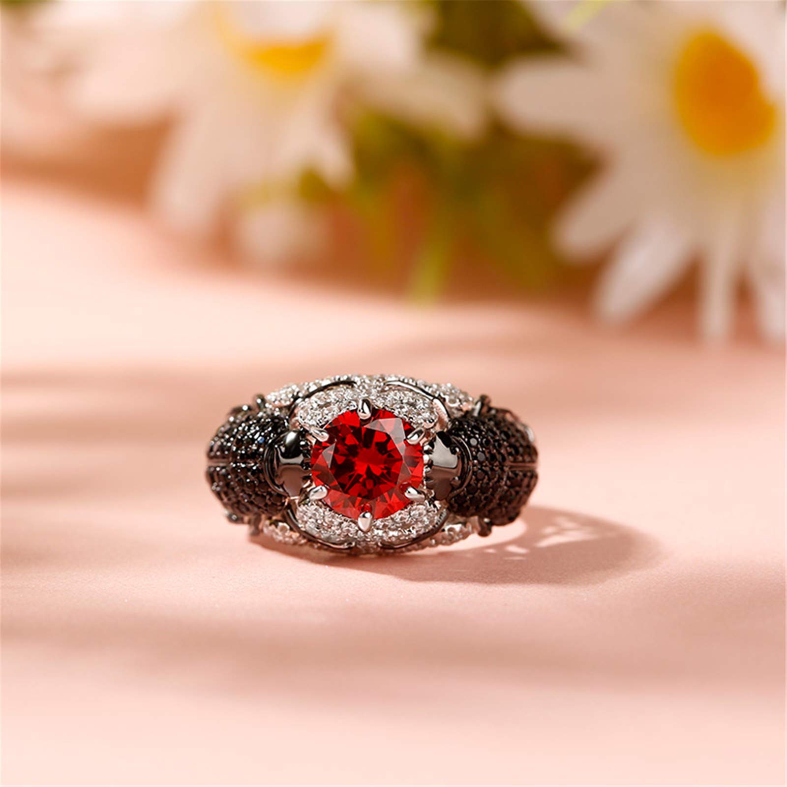 Jeulia Sterling Silver Insect Magic Scarab Ring for Women - Round Cut Elegant Jewelry for Wife, Girlfriend, Engagement, Wedding, Anniversary, Christmas & Birthday Gift - Comes with Jewelry Box - Perfect for Everyday Wear, Special Occasions & Fashion Accessories