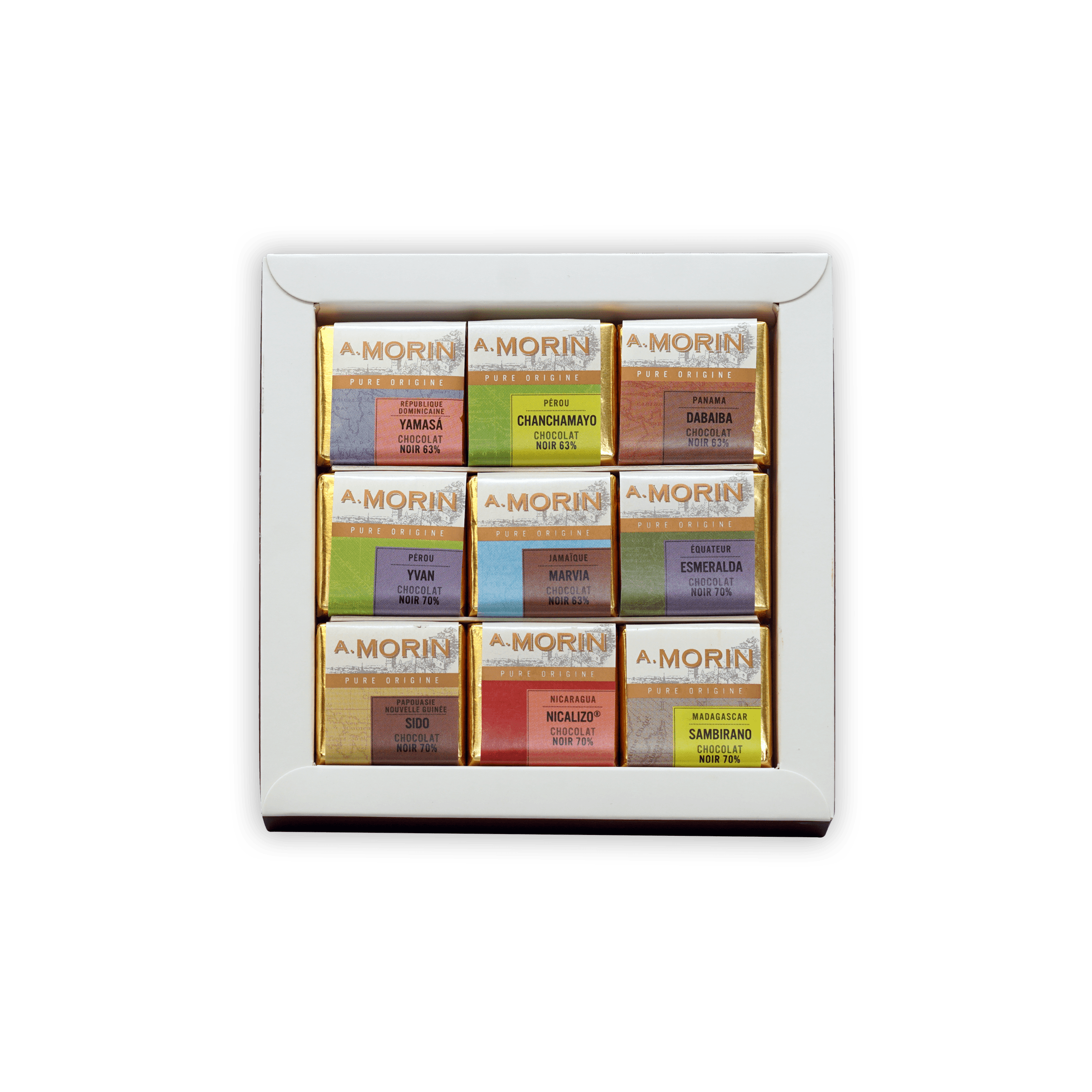 Premium A. Morin Dark Chocolate Tasting Box - 27 Piece Gourmet Assortment | Artisan French Chocolate Gift Set for Holidays, Parties & Special Occasions | Perfect for Wine Pairing & Chocolate Tasting Events