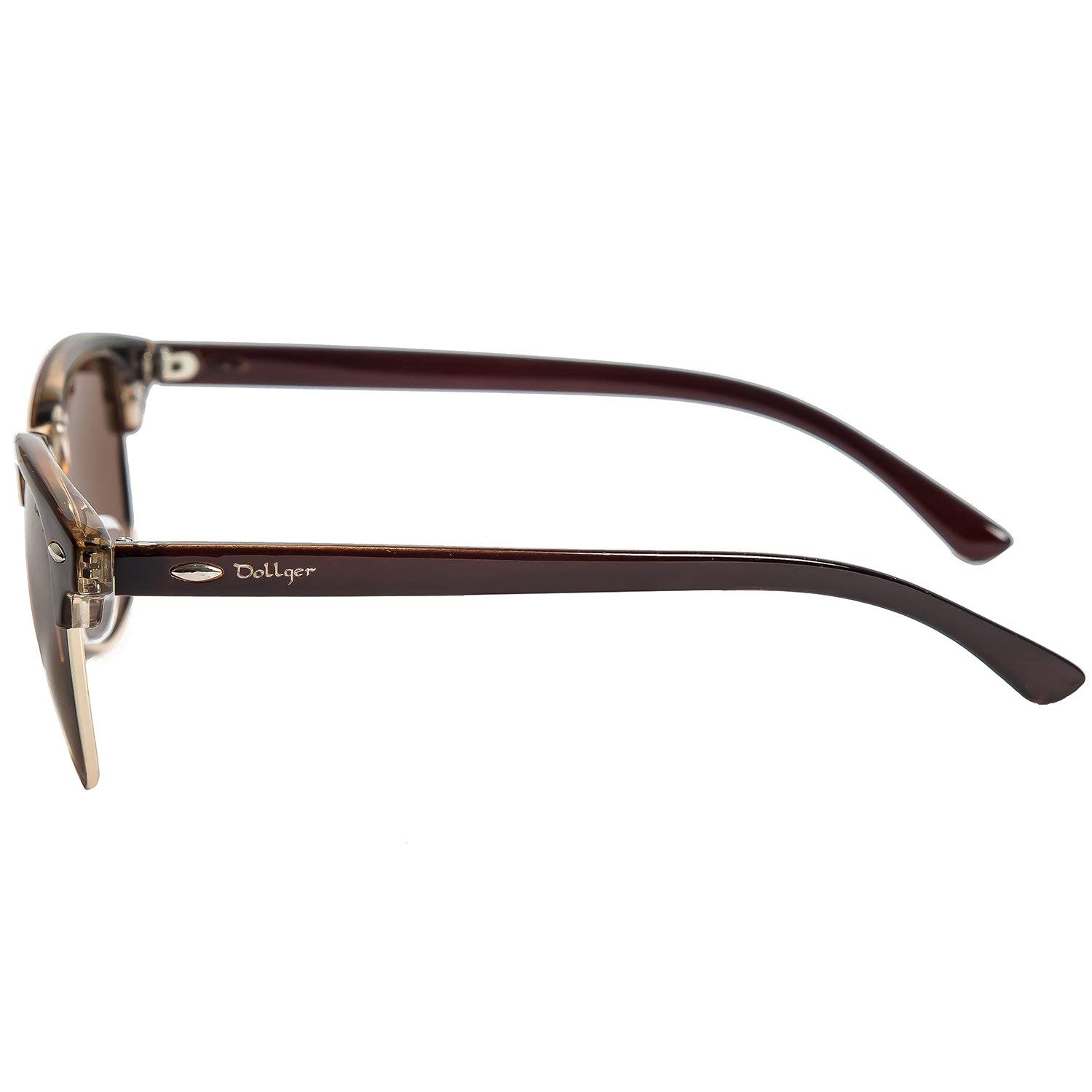 Polarized Browline Sunglasses for Men & Women - Classic Semi-Rimless Retro Frame - UV 400 Protection - Perfect for Driving, Beach & Outdoor Activities