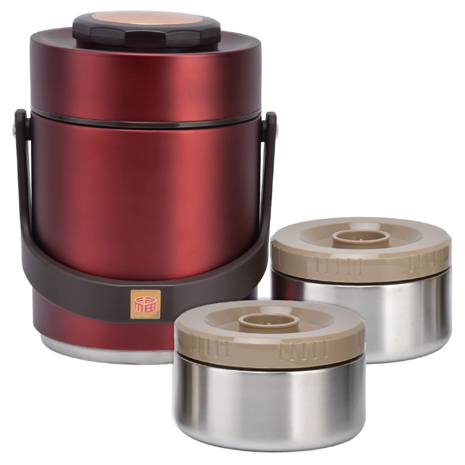 Premium PENO Insulated Lunch Box - Stainless Steel Vacuum Food Container for Travel, Work & School - Leak-Proof & Eco-Friendly - Ideal for Hot & Cold Meals (Red)