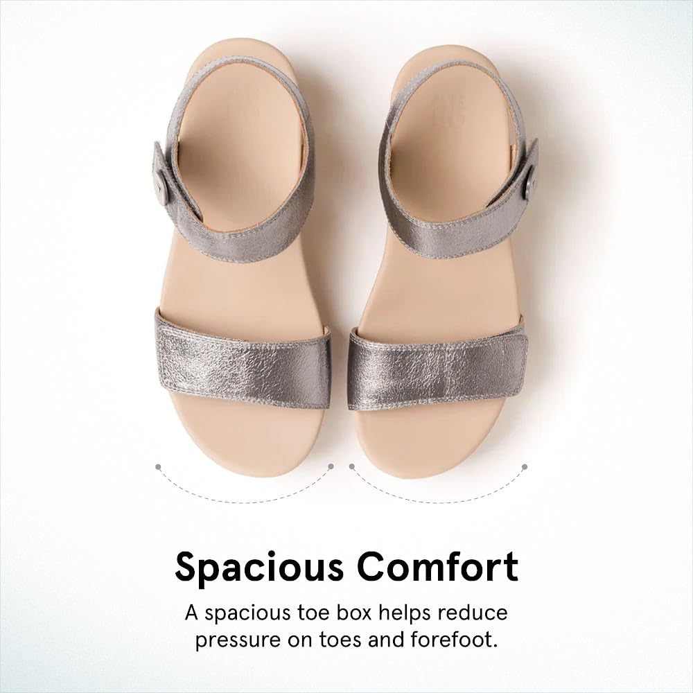ABEO Riviera Arch Support Sandals for Women - Comfortable Walking Sandals with Metatarsal Pads & Ball of Foot Pain Relief - Perfect for Travel, Work & Everyday Wear