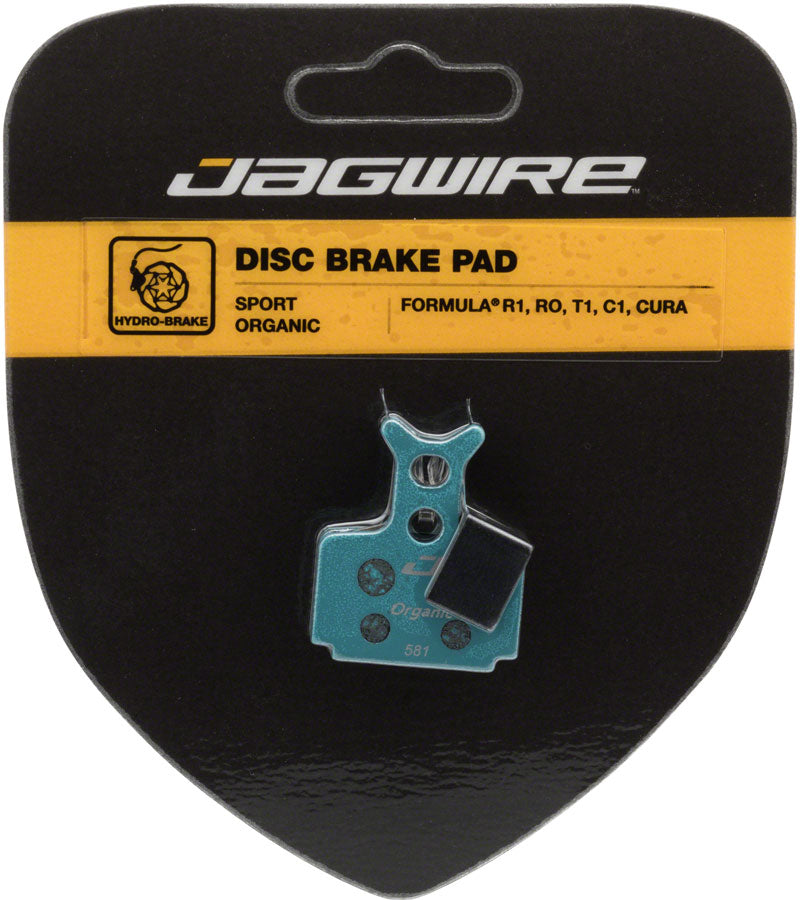Jagwire Sport Organic Disc Brake Pads - Compatible with Formula C1, CR3, Cura, Mega, R1/R1R, RO/ROR, RX, T1 - High-Performance Braking for Mountain Bikes & Road Bikes