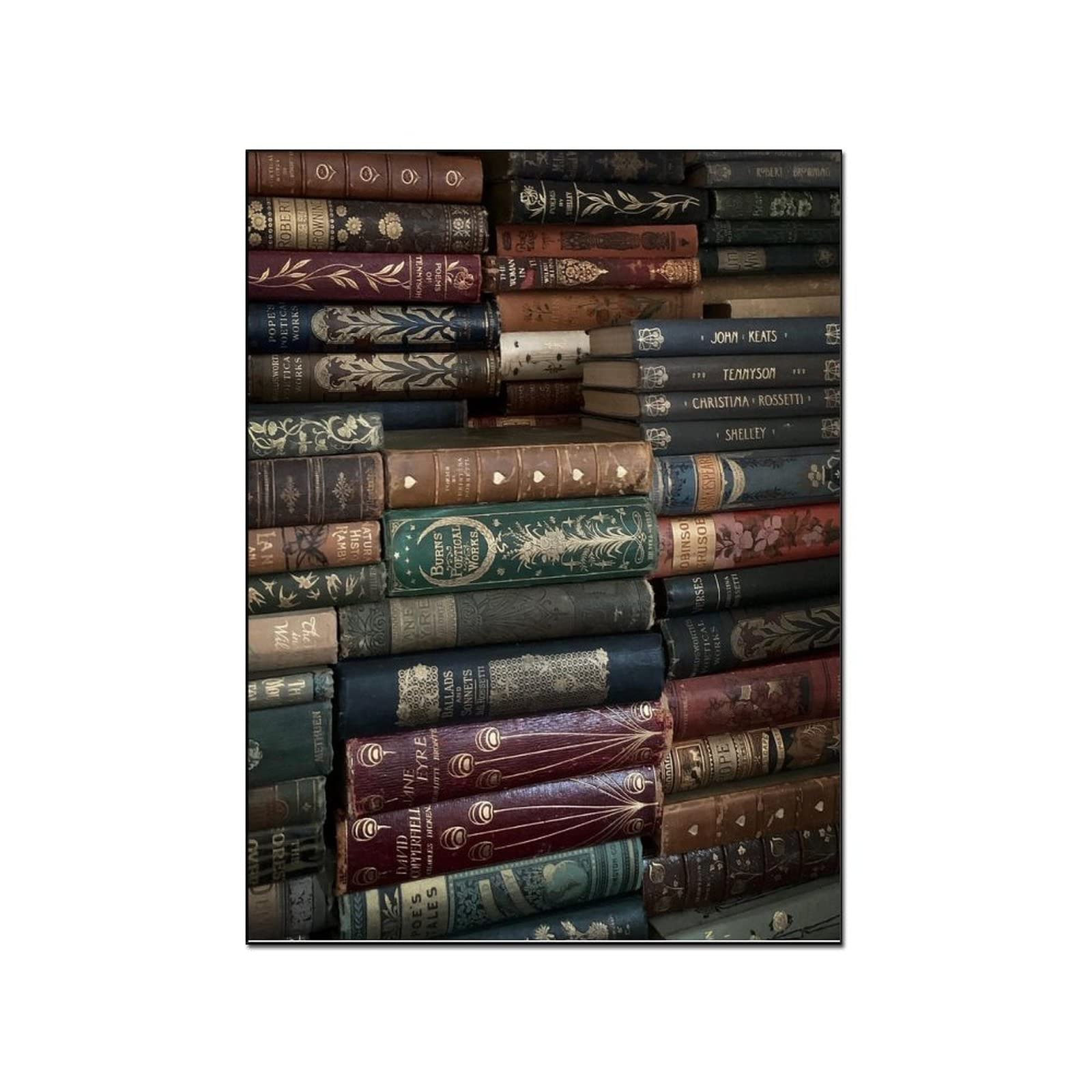 Retro Inspirational Motivational Posters - Set of 4 Vintage Book Art Prints for Classroom, Study Room, Bedroom & Living Room Decor | Aesthetic Wall Art for Home & Office | Perfect Gift for Students & Teachers