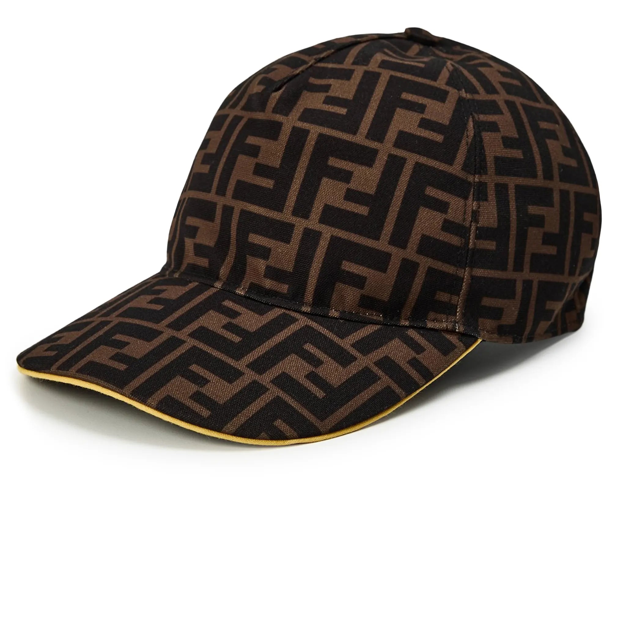 Fendi FF Jacquard Baseball Cap for Men & Women - Stylish Brown Embroidered Logo Hat for Fashion & Outdoor Activities
