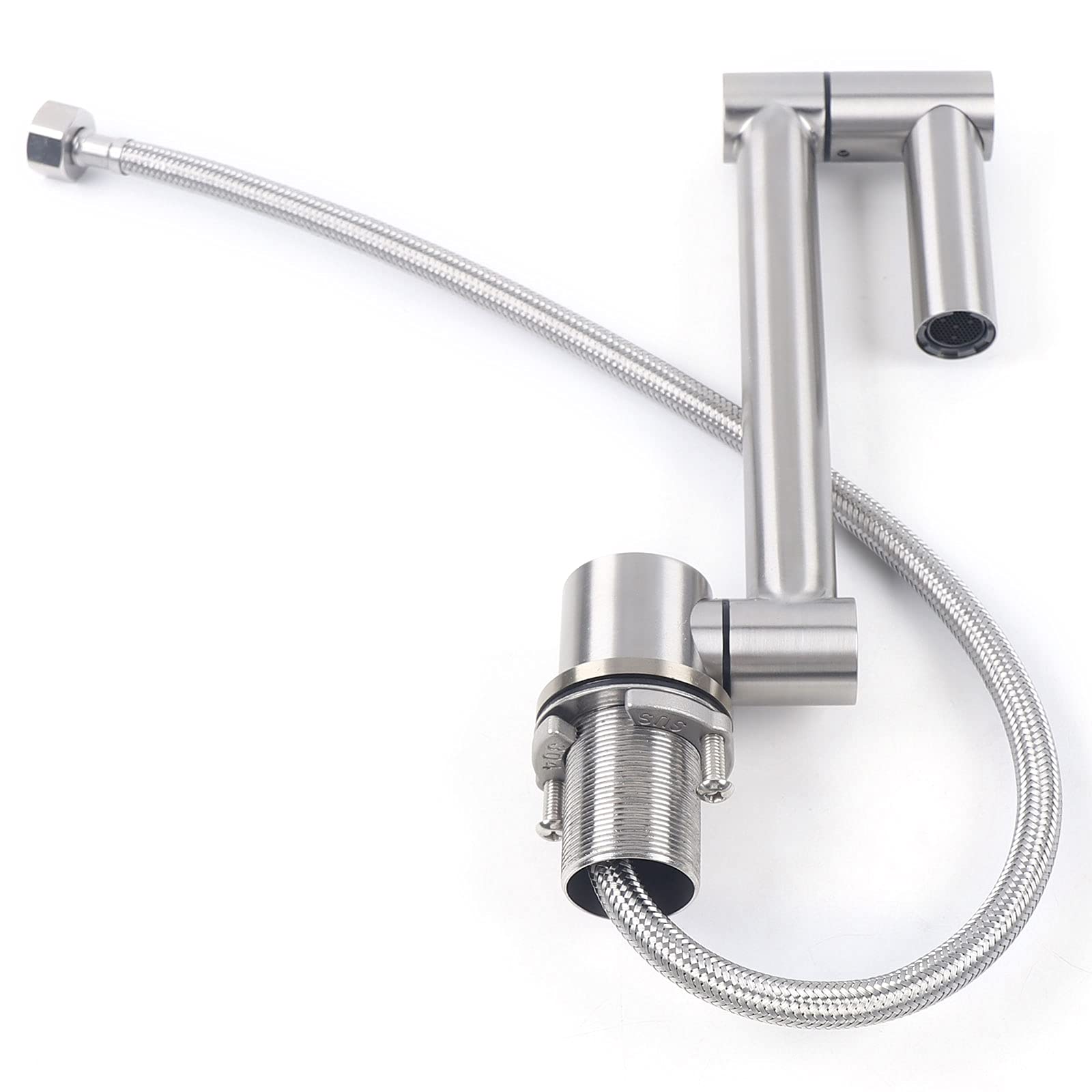 YIYIBYUS Single Bowl Stainless Steel Kitchen/Bar Sink with Double-Layer Edging & Folding Faucet - Compact Hidden Sink for Small Spaces, Perfect for Apartments, RVs, and Tiny Homes