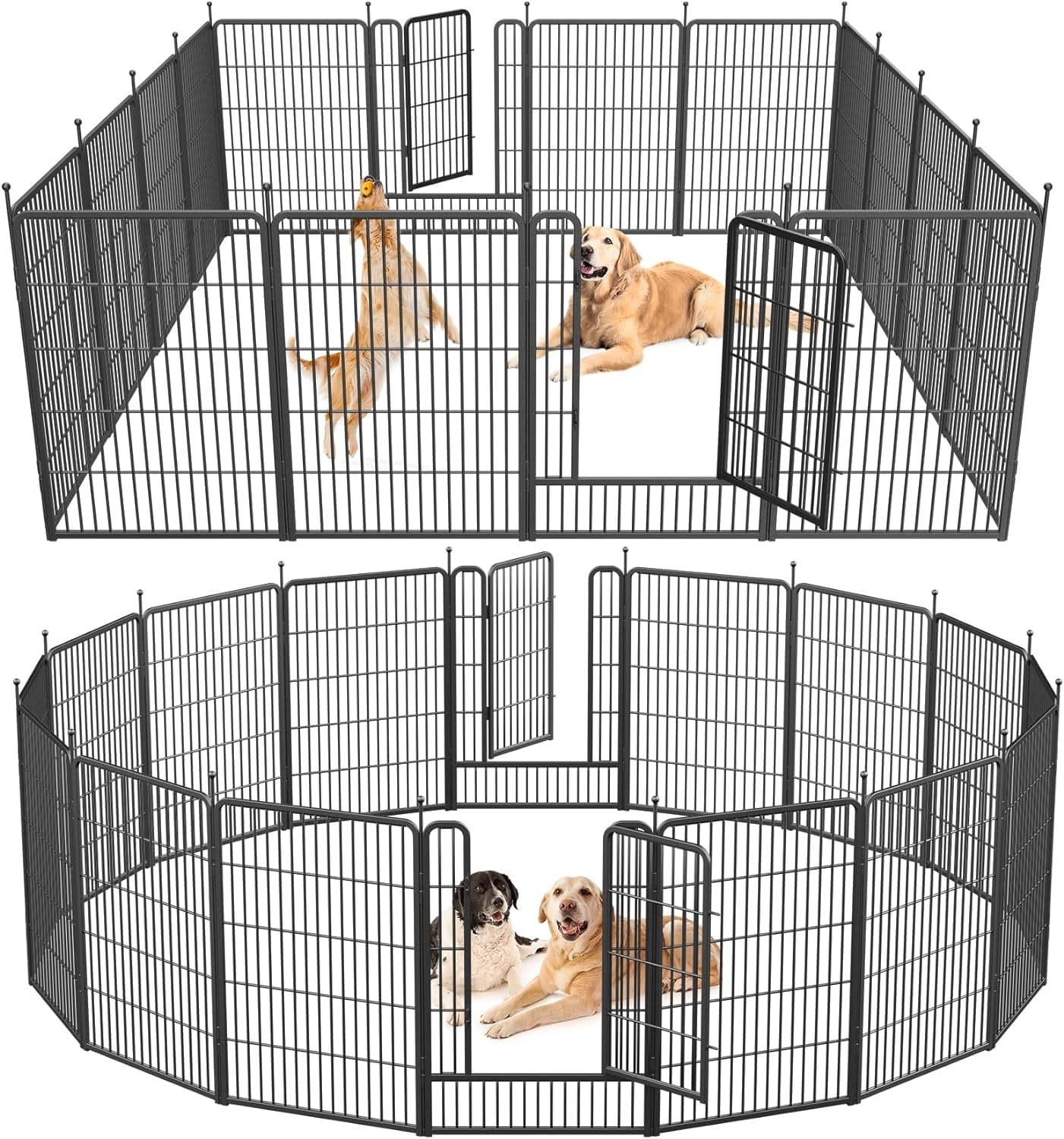 Musen 16-Panel Dog Playpen for Indoor & Outdoor Use - 32