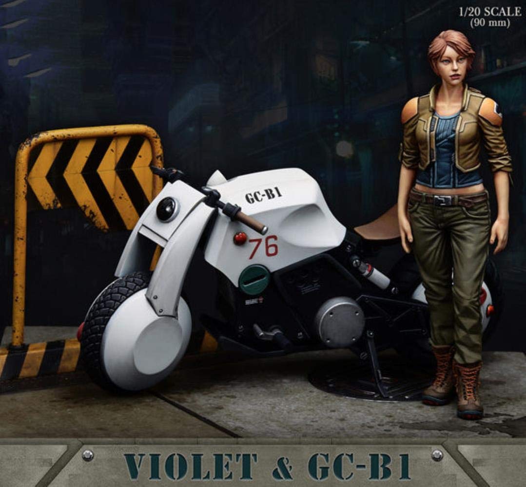 1/20 Scale 90mm Resin Model Kit - Future Soldier Motorbike & Female Soldier Figure (Unpainted) | DIY Assembly for Collectors, Wargaming, and Military Diorama Displays