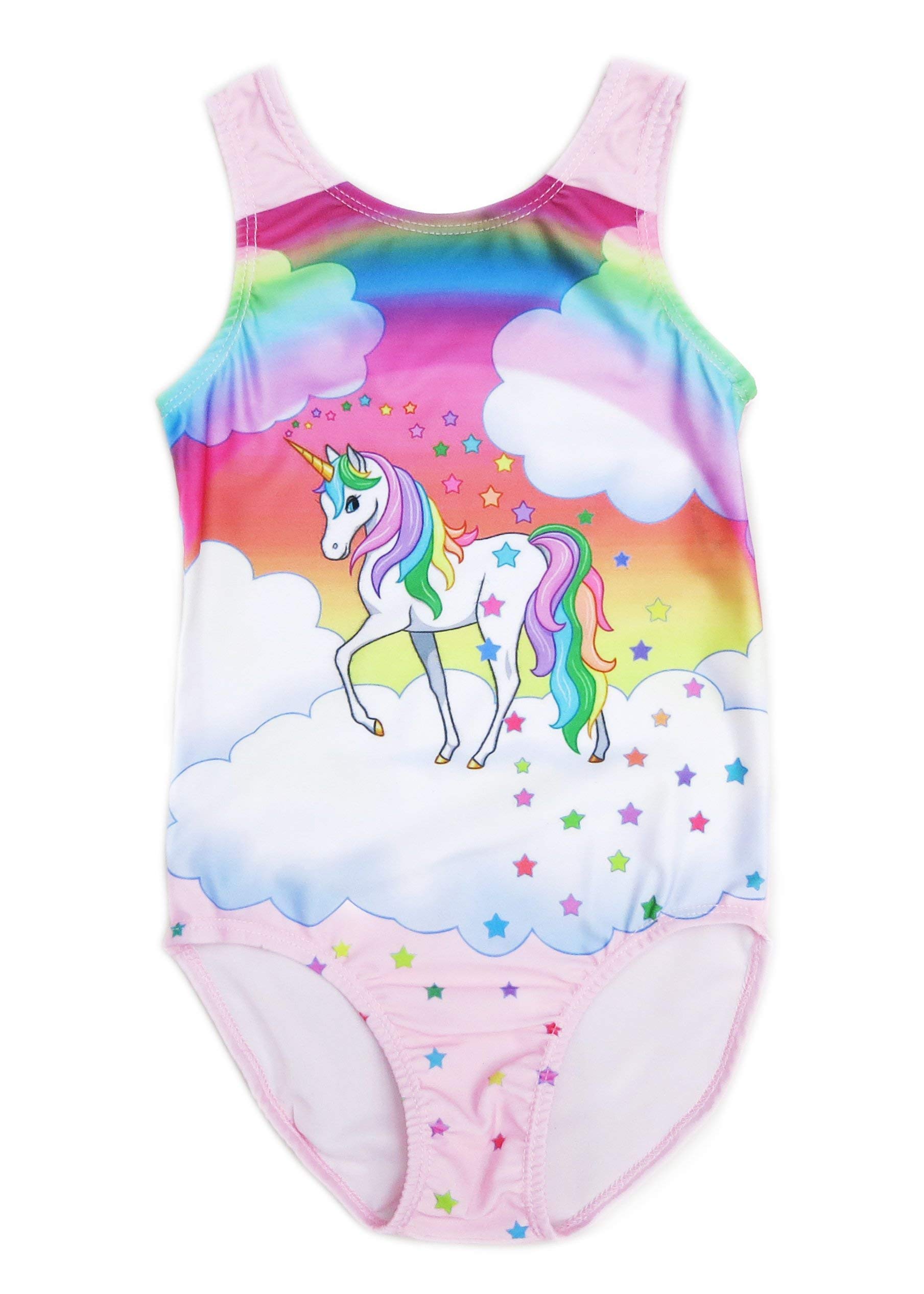 Pink Unicorn Rainbow Star Leotard for Girls - Sparkly Dance Costume for Ballet, Gymnastics & Performance - Perfect for Recitals, Competitions & Dress Up Play
