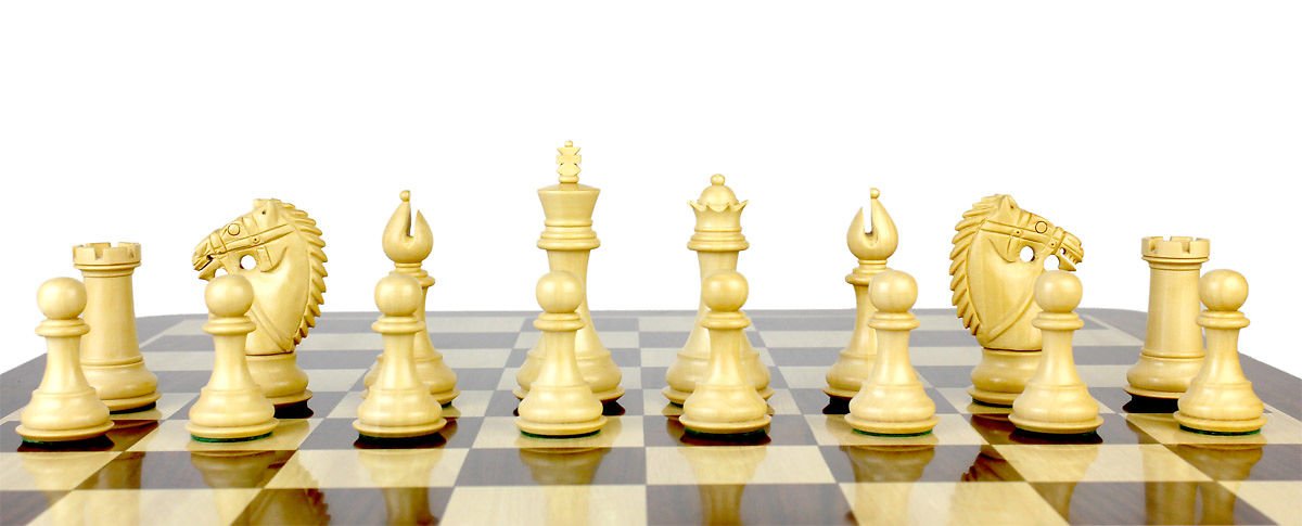 Premium Golden Rosewood & Boxwood Chess Pieces - Rio Staunton 4.0
